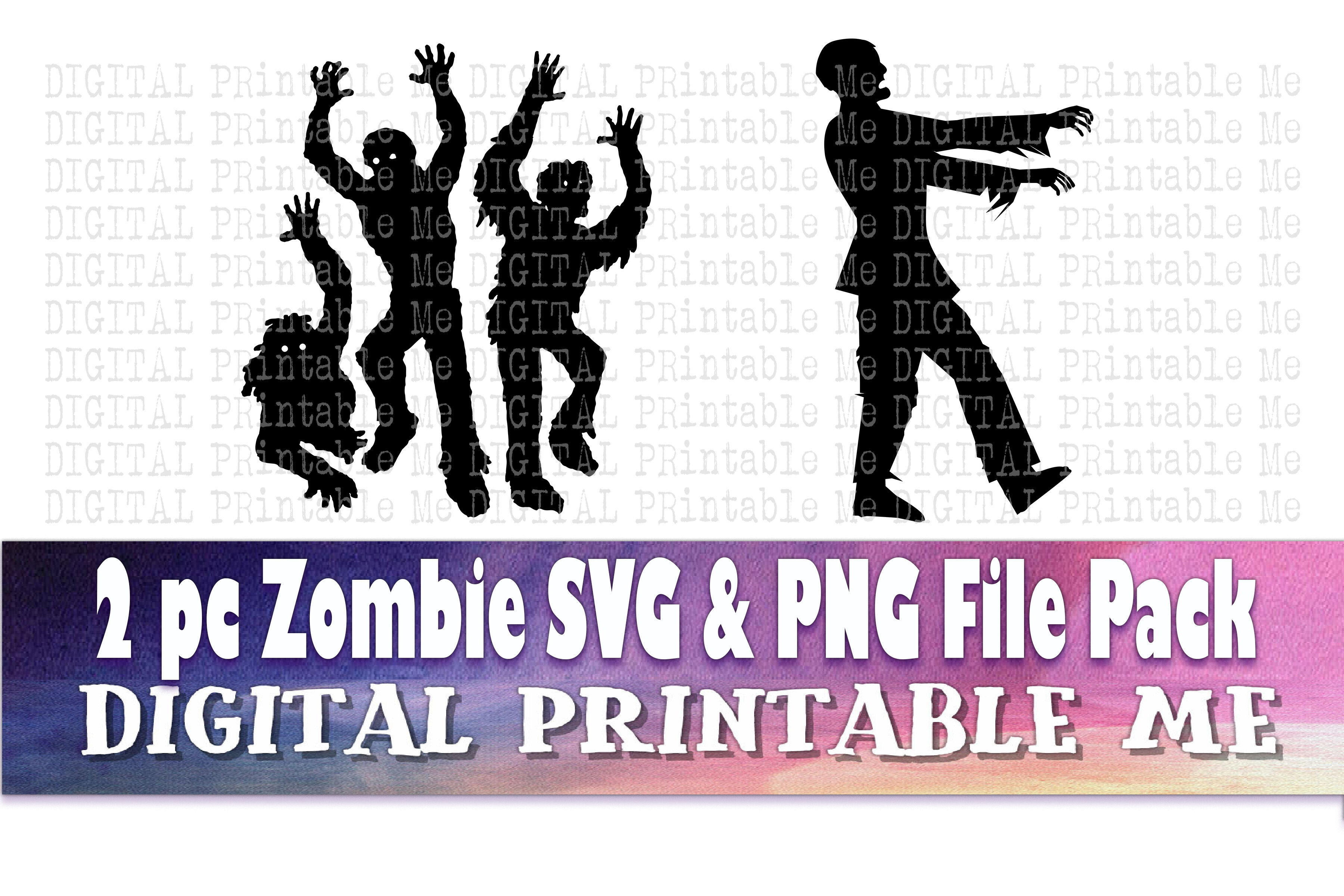 Download Zombie, SVG, PNG, Images, Silhouette, Clip Art Pack, Instant Download, By DigitalPrintableMe ...