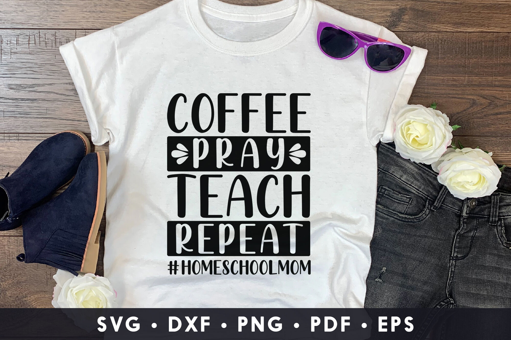 Download Coffee Pray Teach Repeat Homeschool Mom, Homeschool SVG By ...