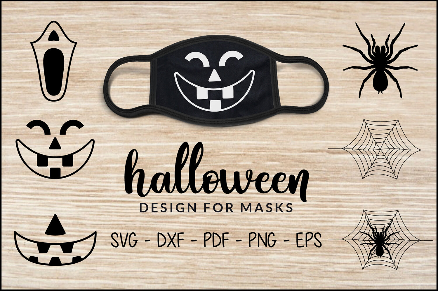 Download Halloween Design For Masks Halloween Mask Svg Dxf Eps Png By Craftlabsvg Thehungryjpeg Com