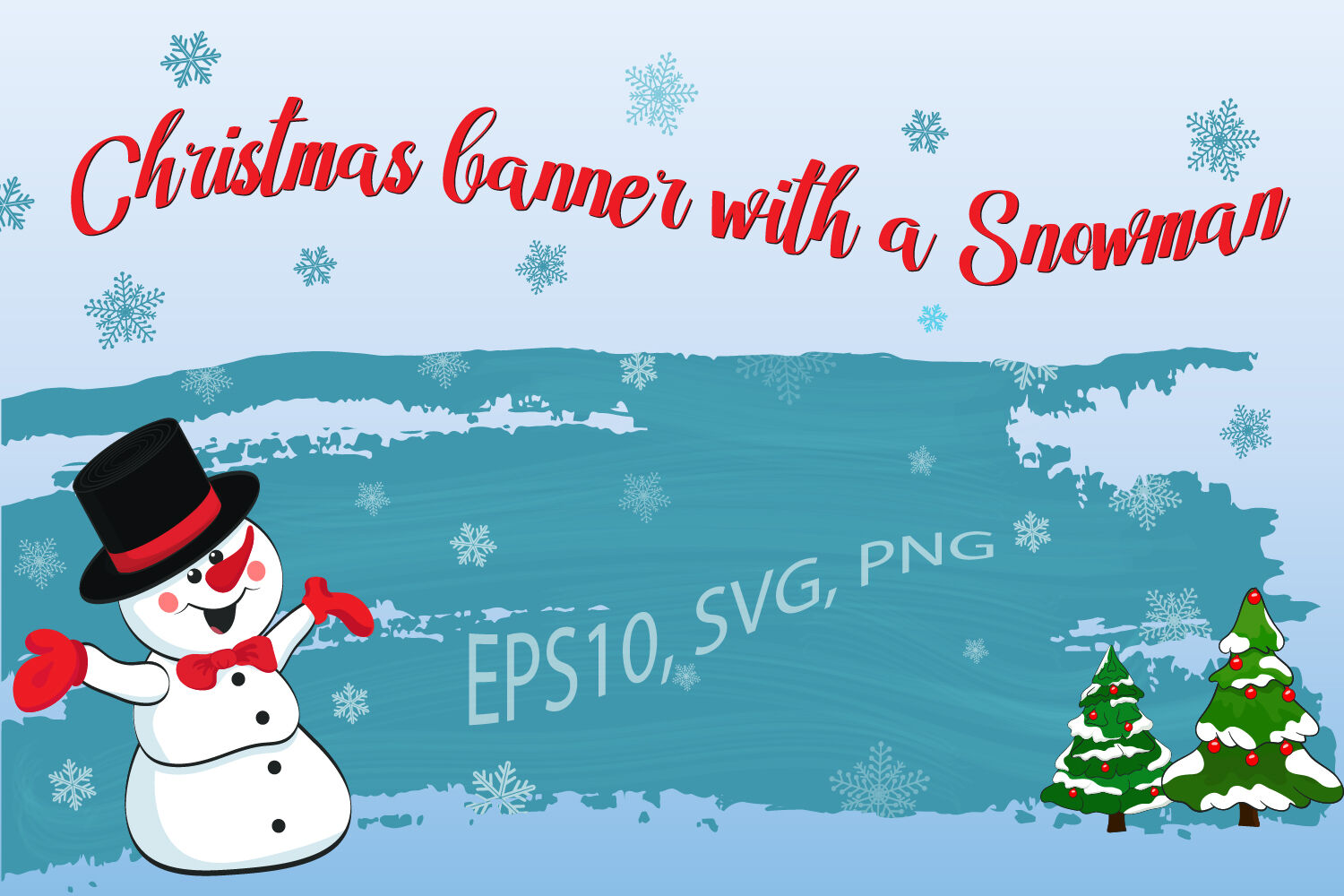 Christmas Banner With A Snowman By Svetlana Thehungryjpeg Com