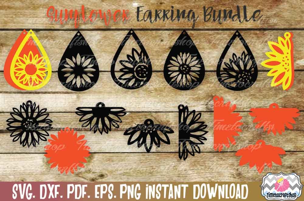 Free Free Sunflower Earring Svg Free SVG PNG EPS DXF File