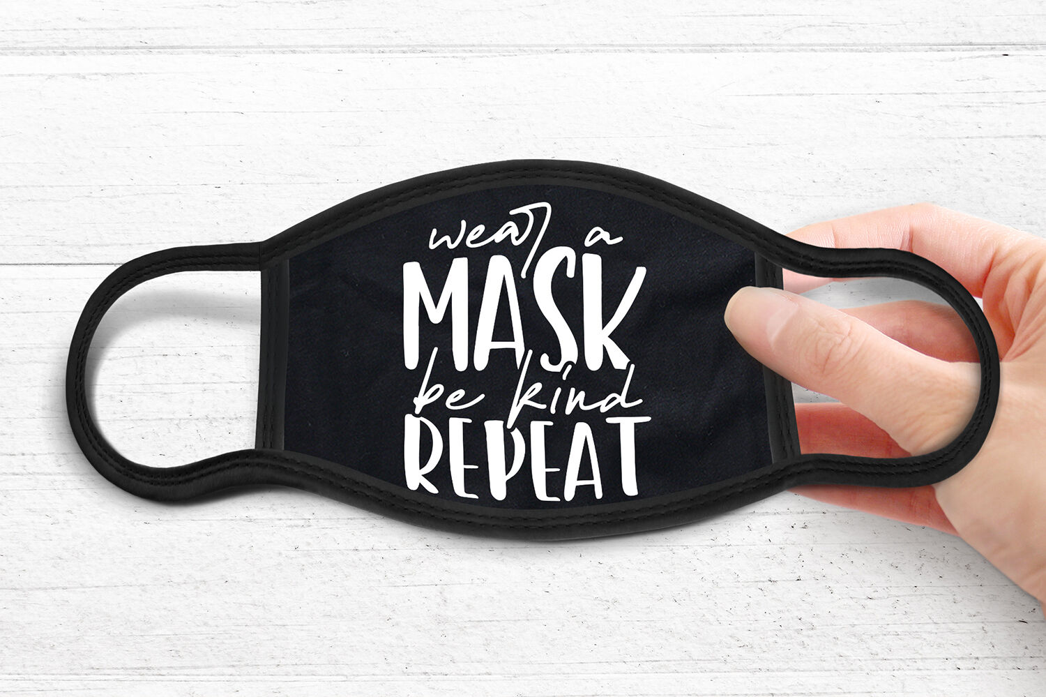 Wear A Mask Be Kind Repeat, Face Mask SVG DXF PNG EPS PDF ...
