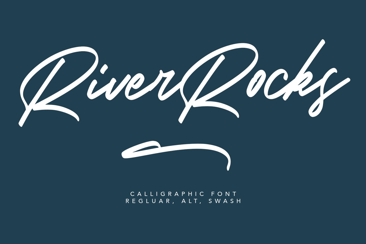 River Rocks Brush Font By Maulana Creative Thehungryjpeg Com