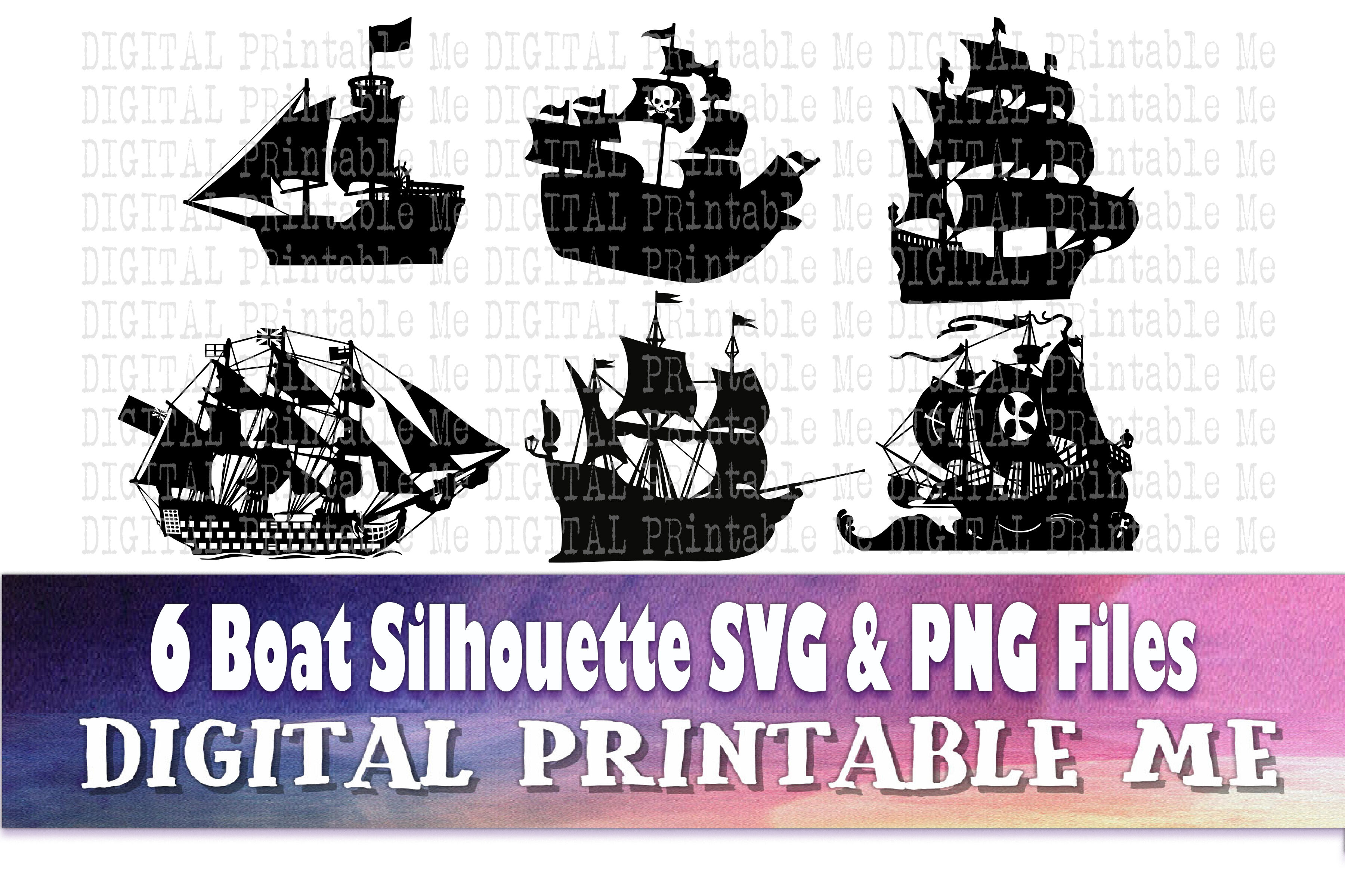 Boat Svg Bundle Silhouette Png Clip Art 6 Digital Cut File Sail By Digitalprintableme Thehungryjpeg Com