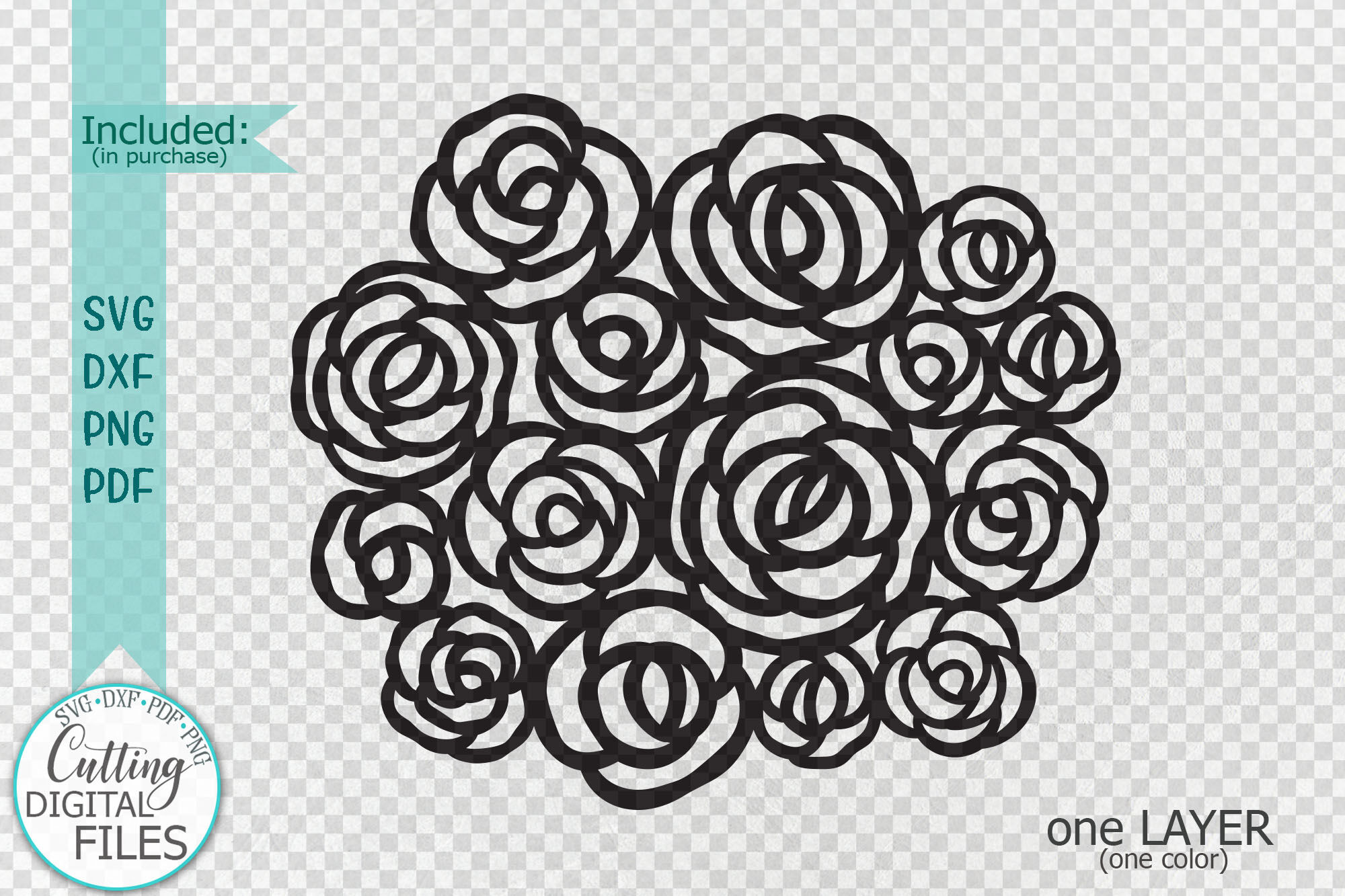 Download Roses Big Bundle Flowers Bouquet cut out laser svg cricut ...