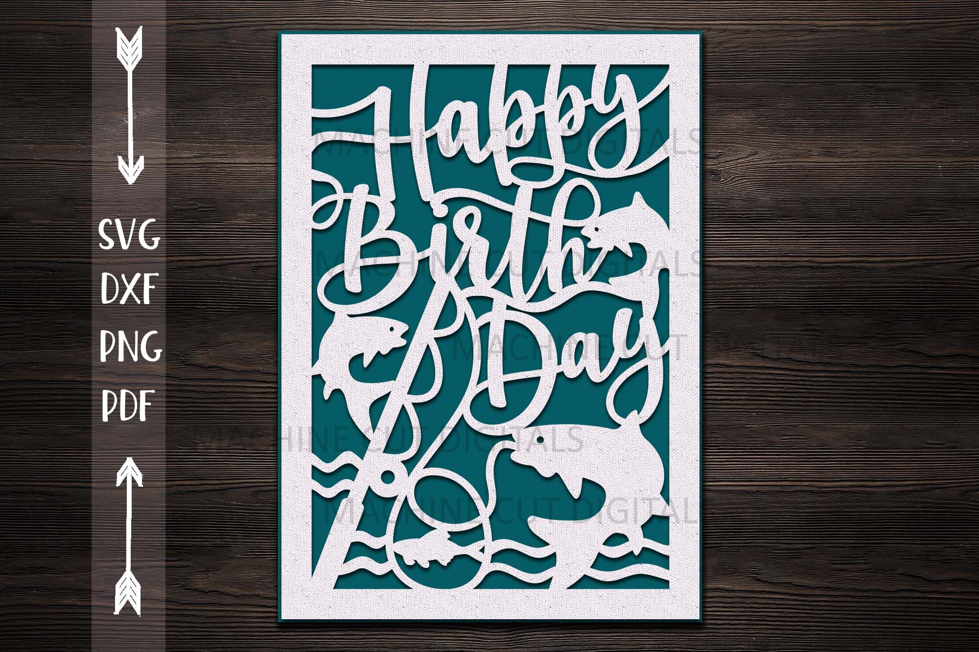 Download Happy Birthday Card Papercut Svg Laser Cut Cricut Template By Kartcreation Thehungryjpeg Com