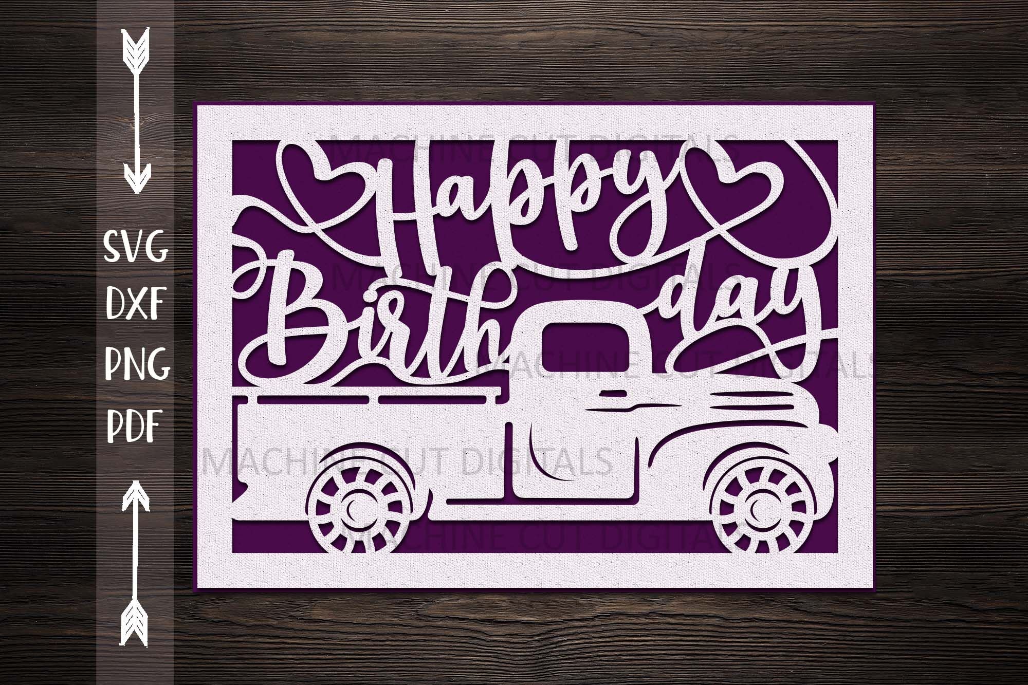 Download Happy Birthday card papercut svg laser cut cricut template By kArtCreation | TheHungryJPEG.com