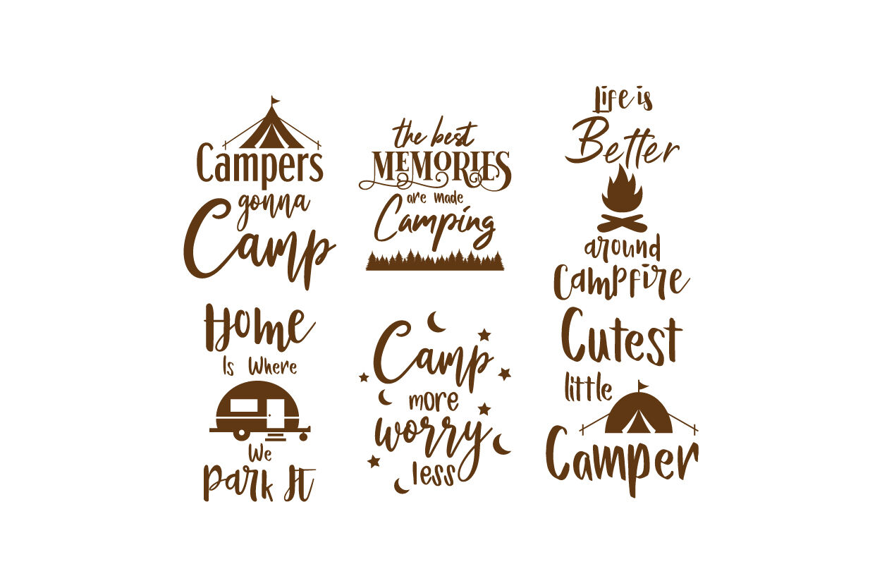 Camping quotes svg bundle By Vectorbundles | TheHungryJPEG.com