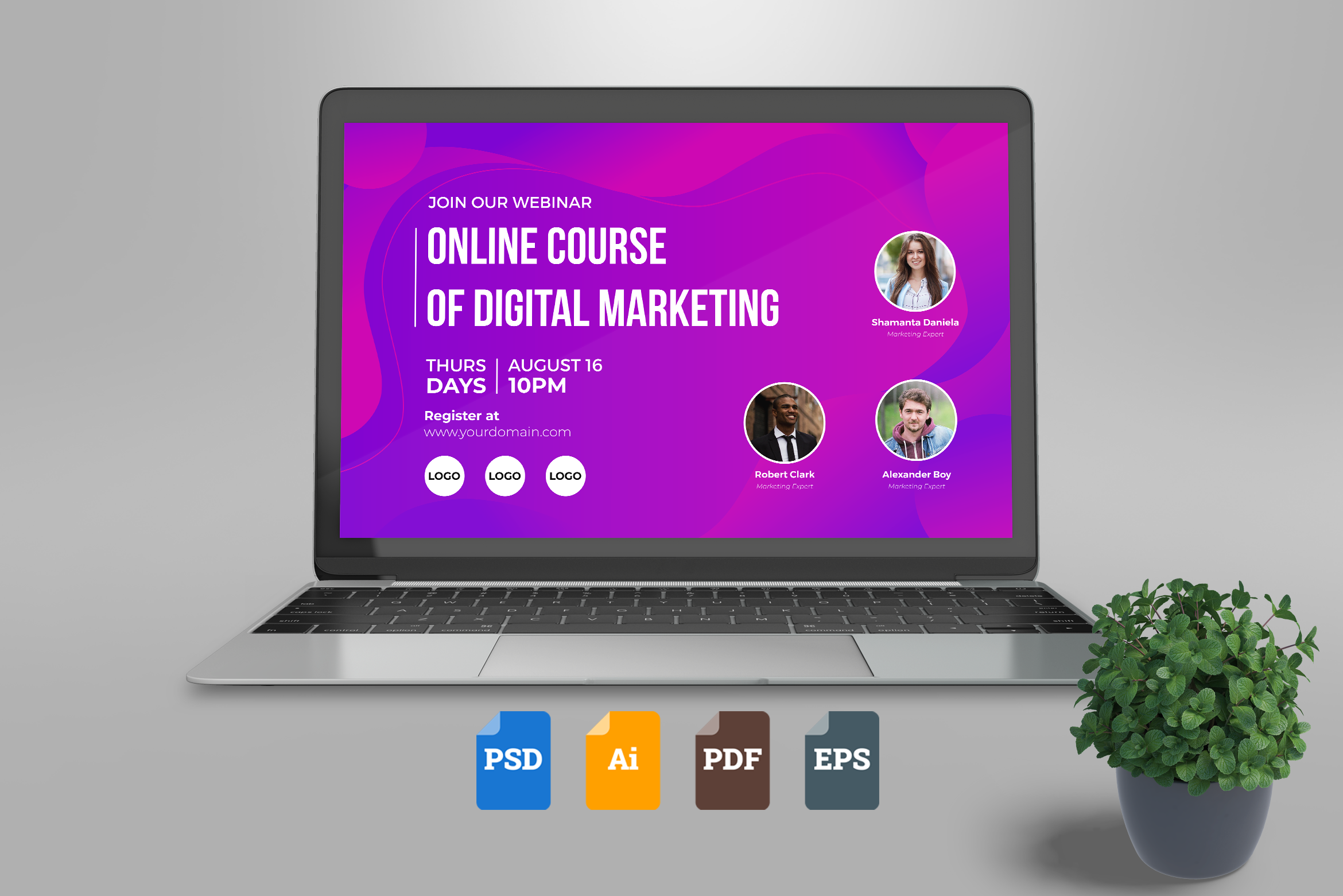 Download Online Course Mockup Psd Yellow Images