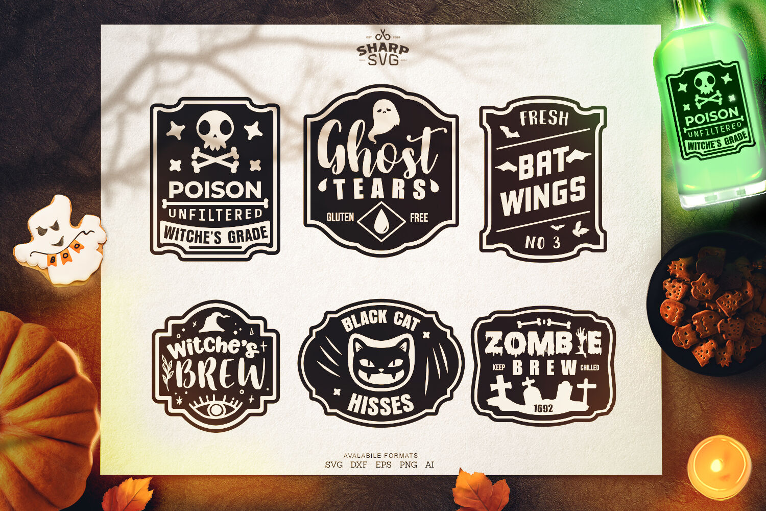 Halloween Label SVG Bundle | Halloween SVG Files By SharpSVG