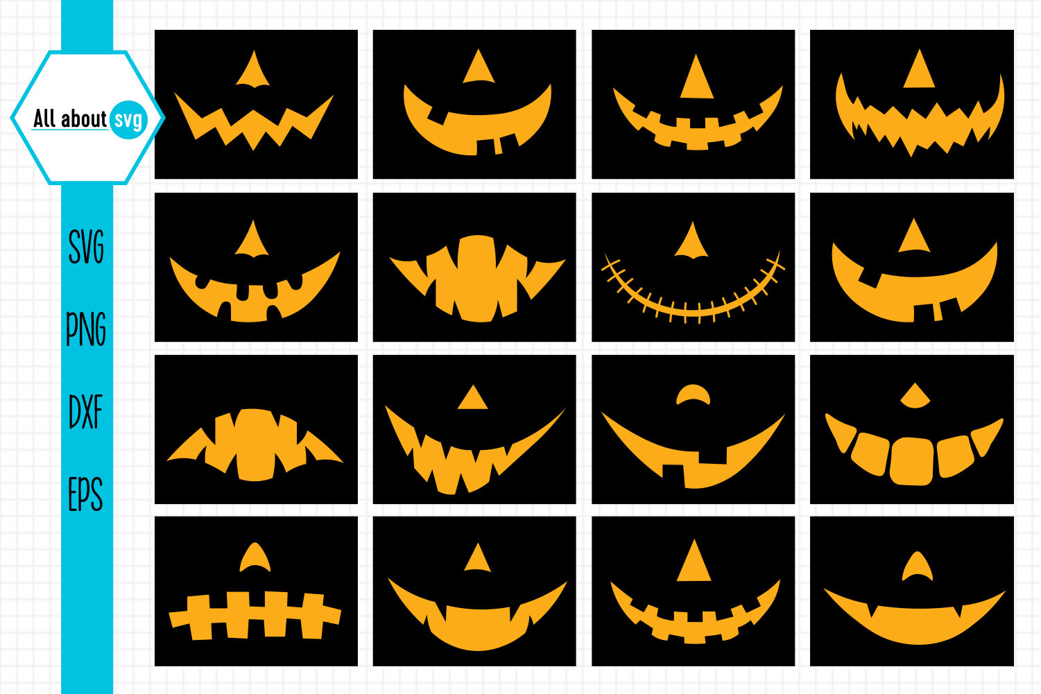 Pumpkin Mask SVG, Halloween Mask Design SVG Cut File