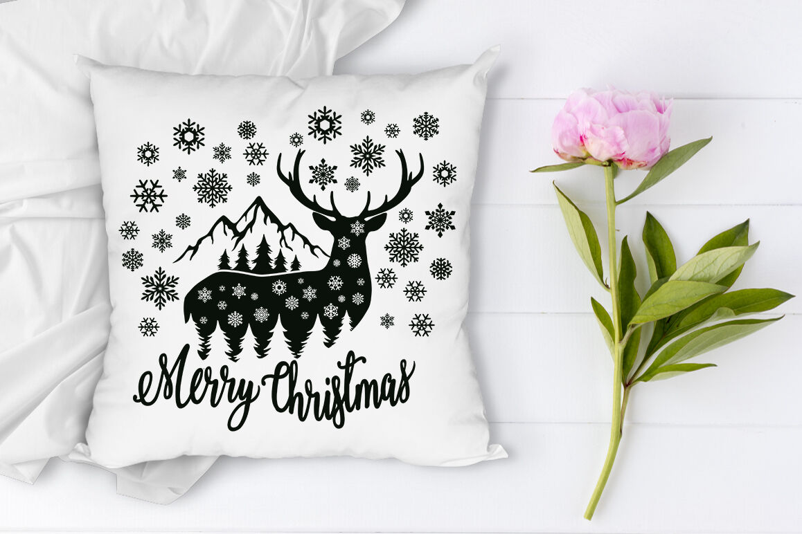 Download Winter Scene with Deer Bundle SVG, Christmas Deer SVG ...