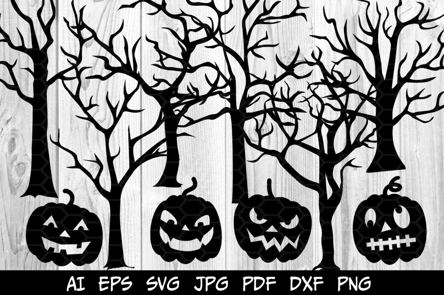 6 Halloween Trees 4 Pumpkin S Heads Svg By Mandala Creator Thehungryjpeg Com