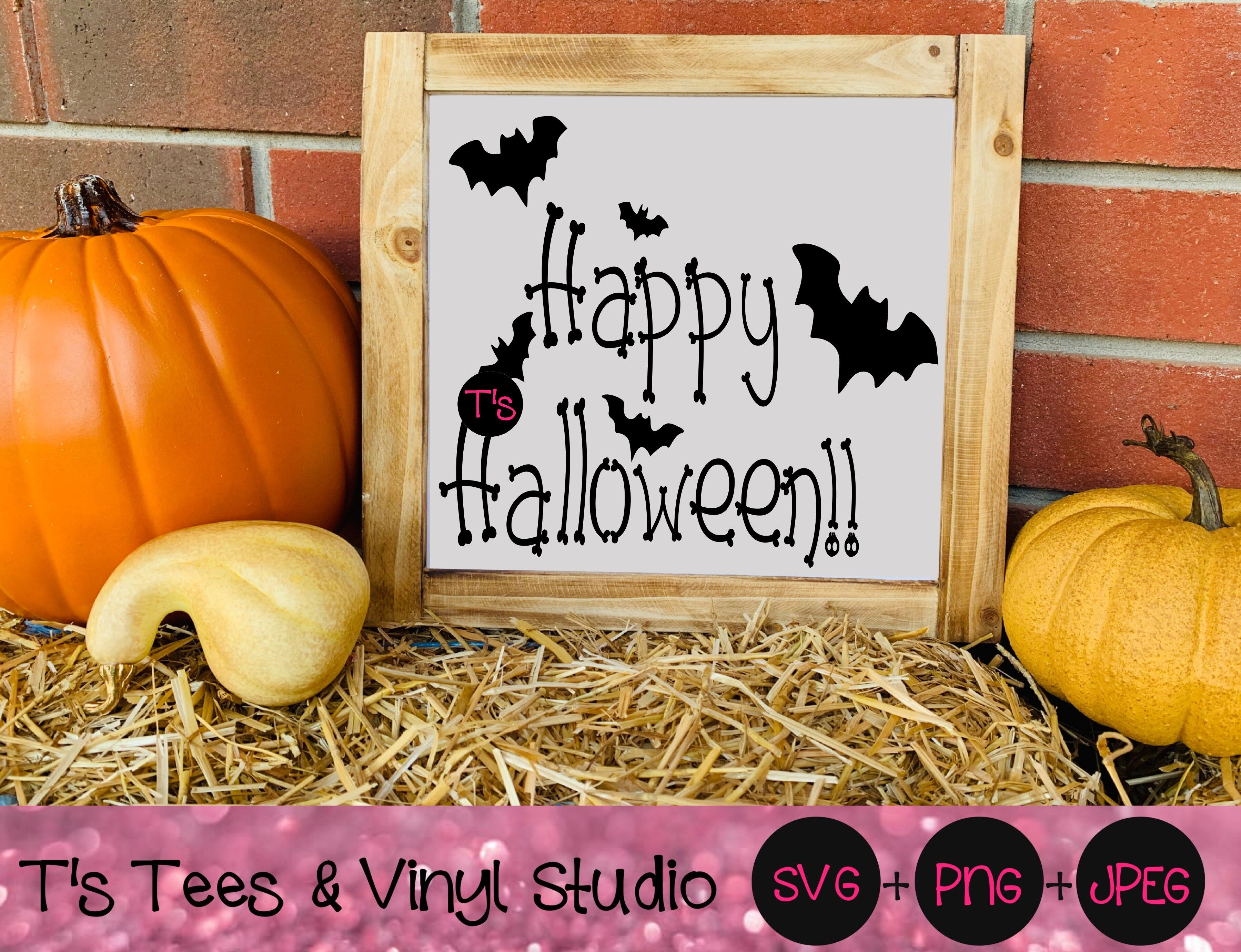 Happy Halloween Svg Bats Skeleton Skeletons Bones Bad To The Bone By T S Tees Vinyl Studio Thehungryjpeg Com