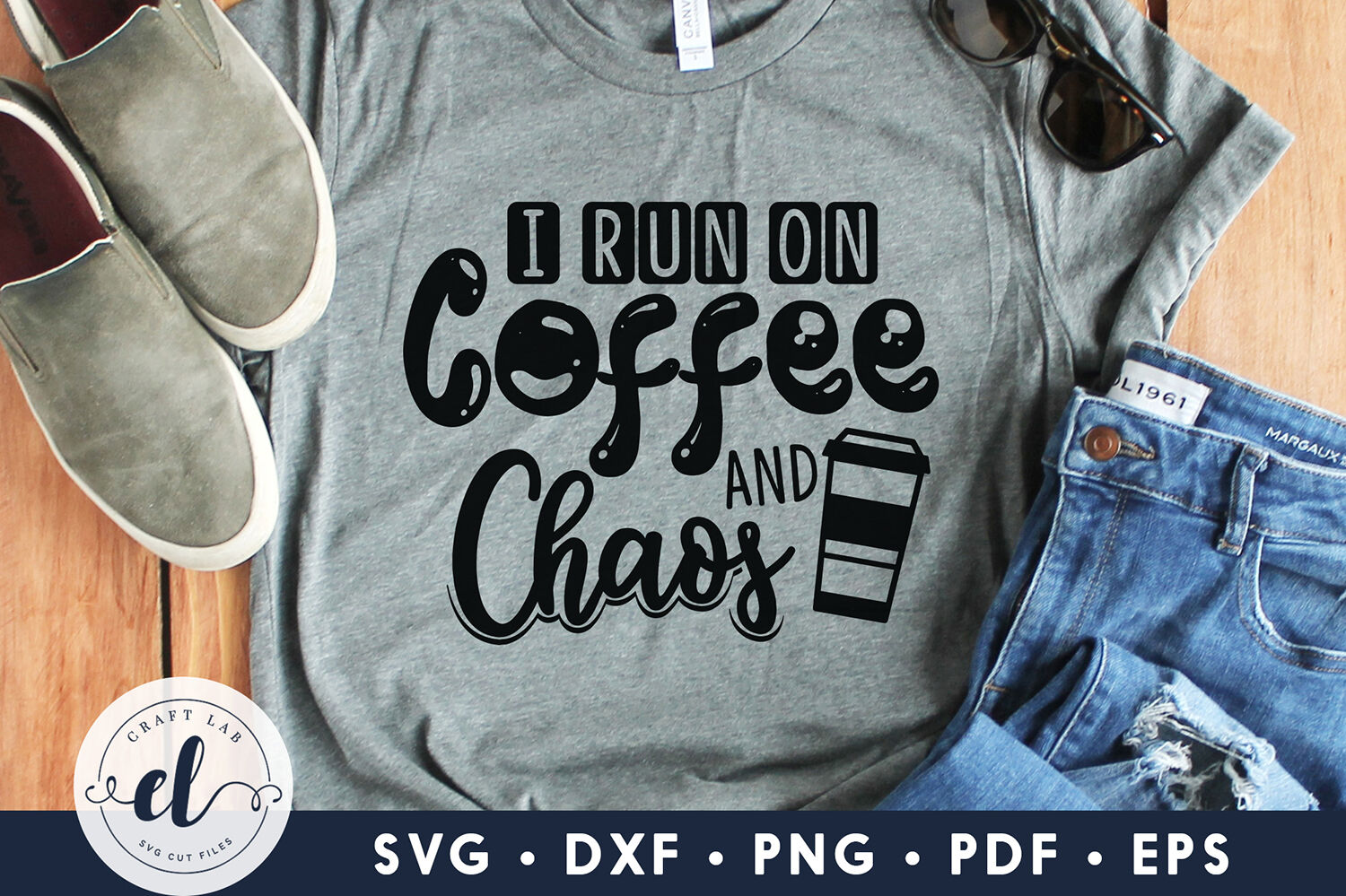 I Run On Coffee And Chaos, Coffee SVG, Coffee Quotes SVG By CraftLabSVG ...