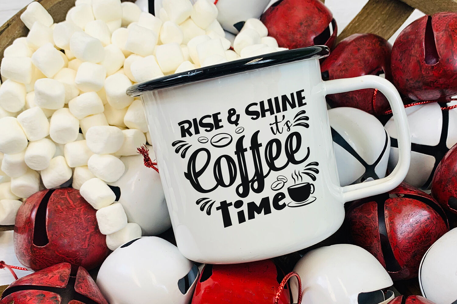 Rise & Shine It's Coffee Time, Coffee SVG, Coffee Quotes ...