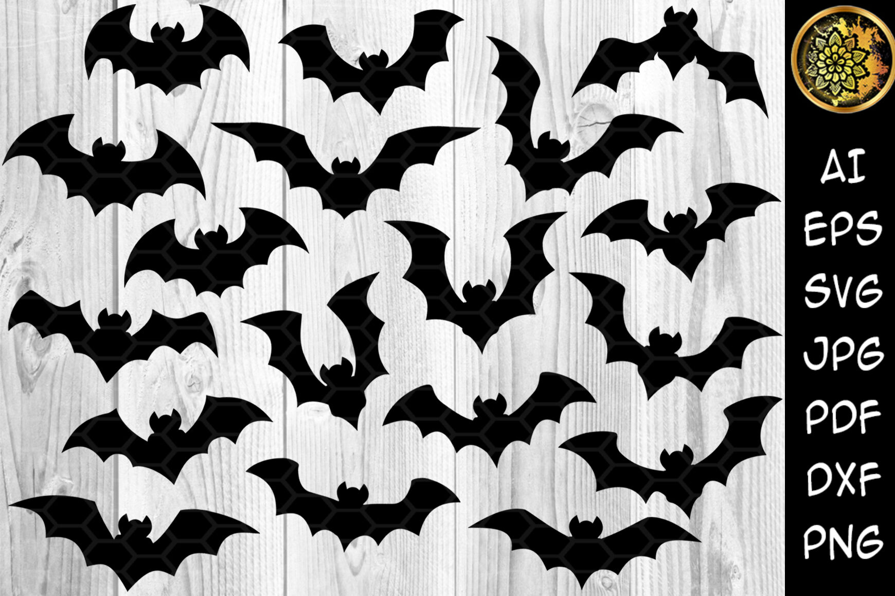 Digital Download Halloween Bat Svg Cut Files For Your Creative Diy Pro By Mandala Creator Thehungryjpeg Com