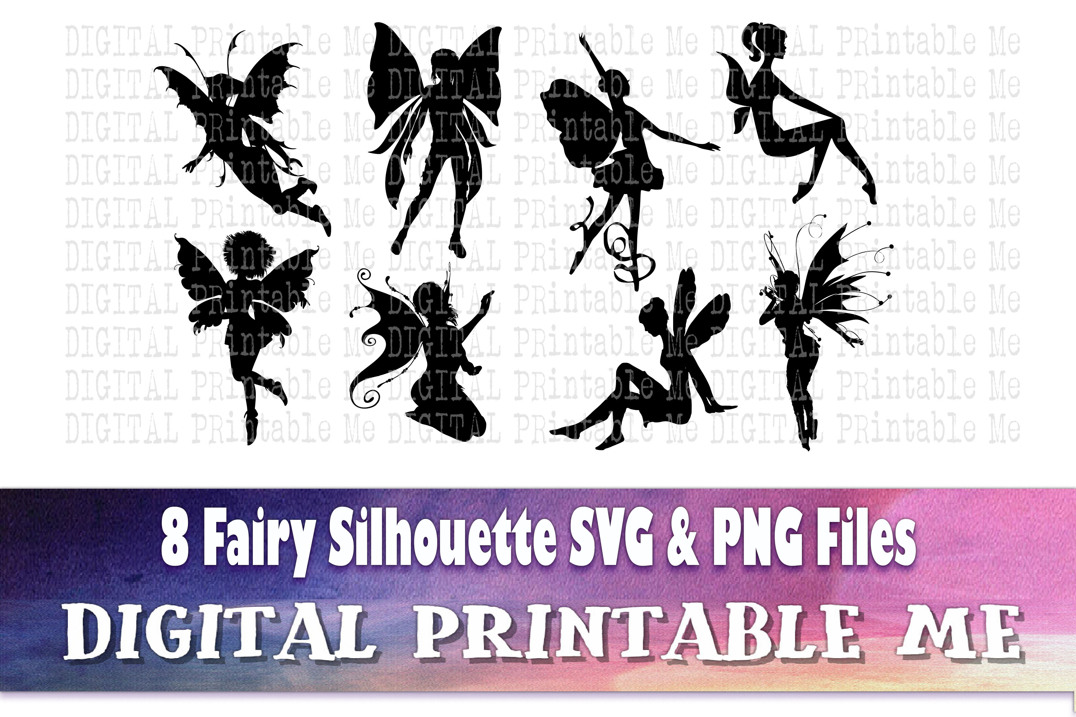 Fairy Svg Silhouette Bundle Png Clip Art 10 Digital Cut File Fan By Digitalprintableme Thehungryjpeg Com
