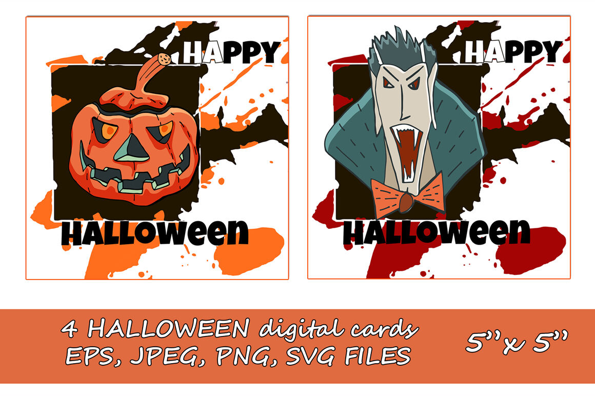 Download Halloween Digital Cards By Sketchlab Thehungryjpeg Com