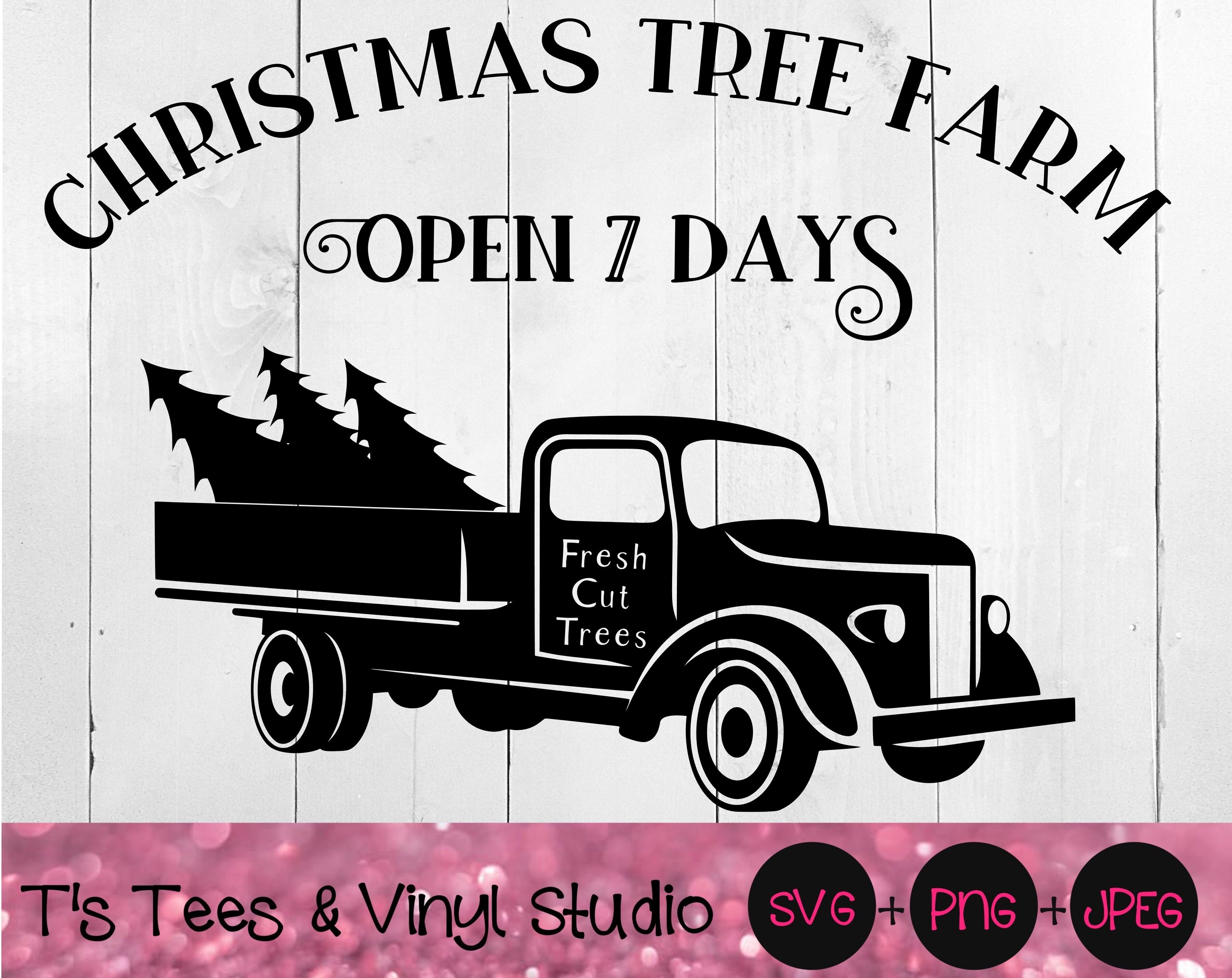 Download Christmas Tree Farm Svg Vintage Truck Svg Merry Christmas Svg Old T By T S Tees Vinyl Studio Thehungryjpeg Com