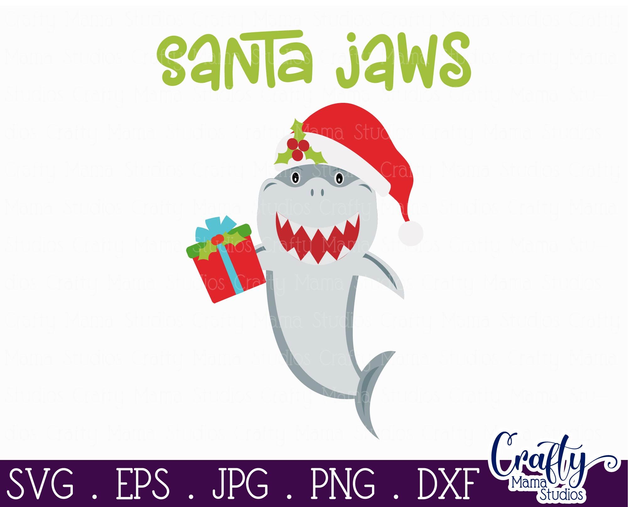 Christmas Svg, Animal Svg, Shark Svg, Santa Jaws Cut File ...