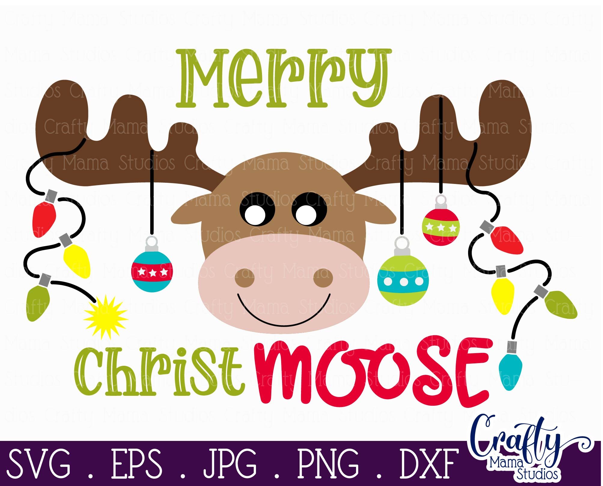 Download Christmas Svg Animal Svg Moose Svg Merry Christmoose By Crafty Mama Studios Thehungryjpeg Com PSD Mockup Templates