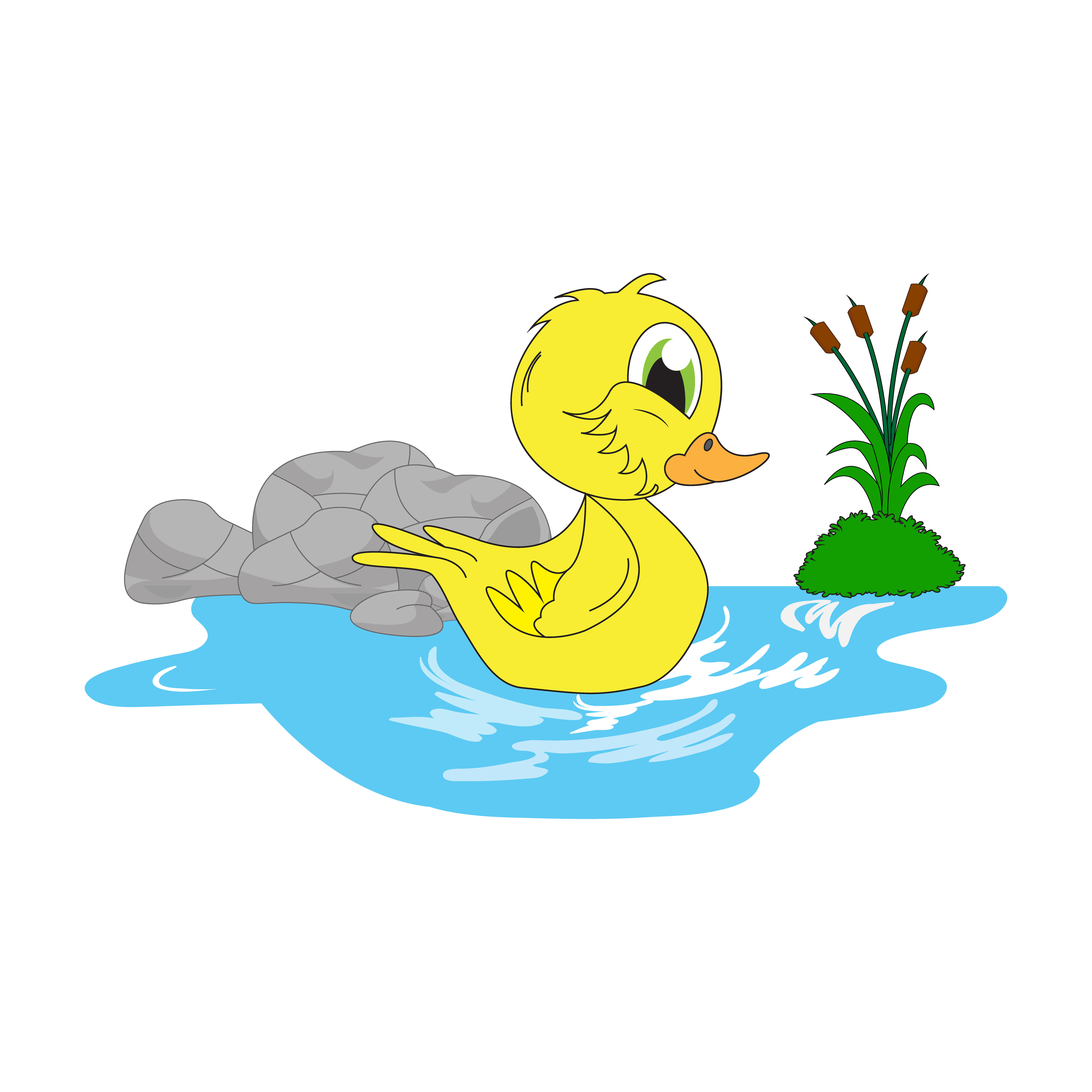 cute duck cartoon simple vector illustration By CurutDesign | TheHungryJPEG
