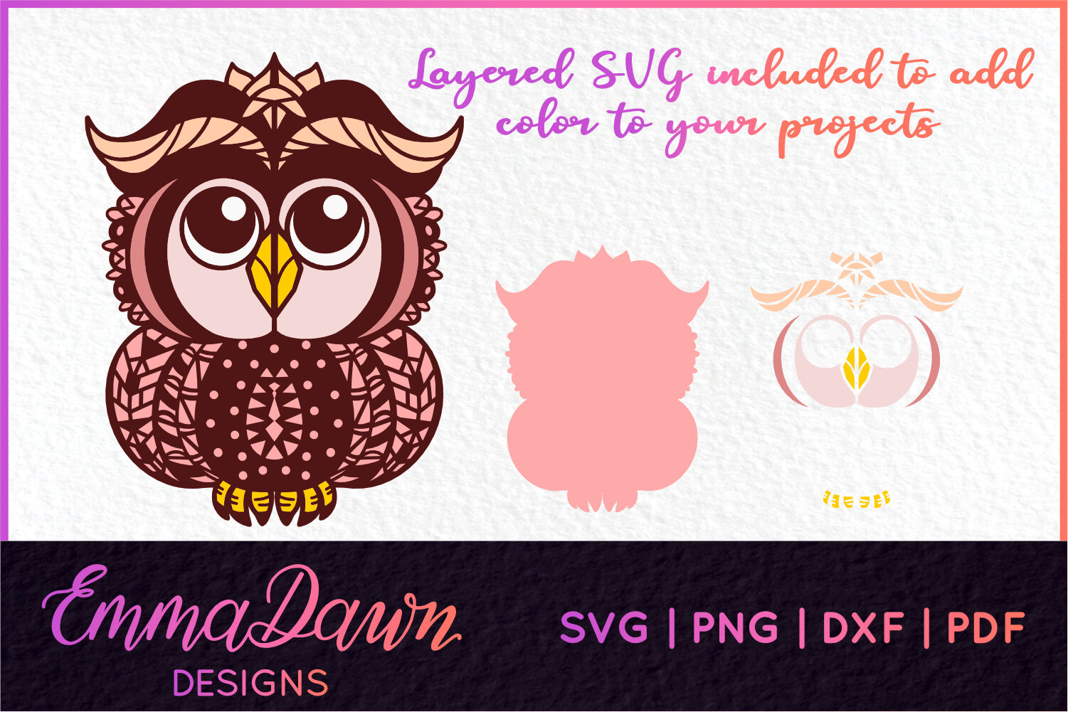 Download Felicity The Baby Owl Mandala Zentangle Design Svg By Emma Dawn Designs Thehungryjpeg Com