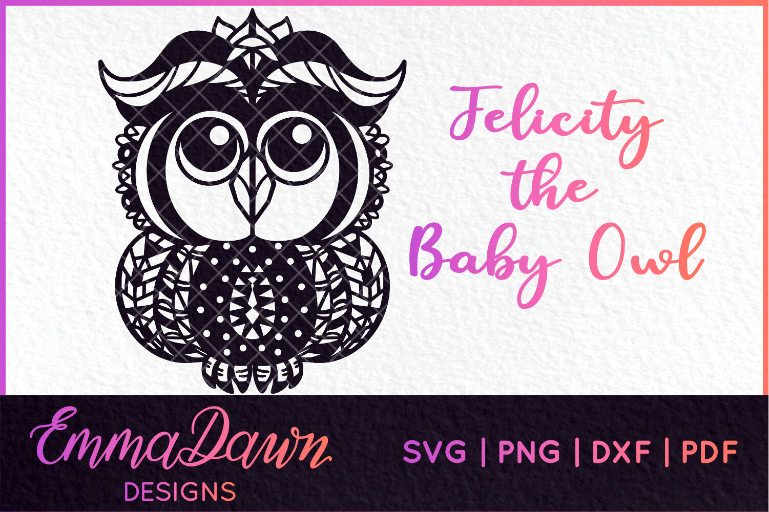 Download Felicity The Baby Owl Mandala Zentangle Design Svg By Emma Dawn Designs Thehungryjpeg Com
