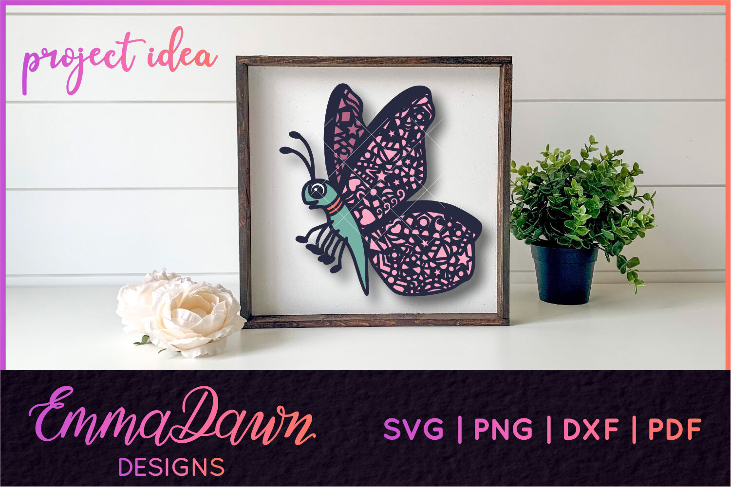 Download Jess The Butterfly Mandala Zentangle Design Svg By Emma Dawn Designs Thehungryjpeg Com