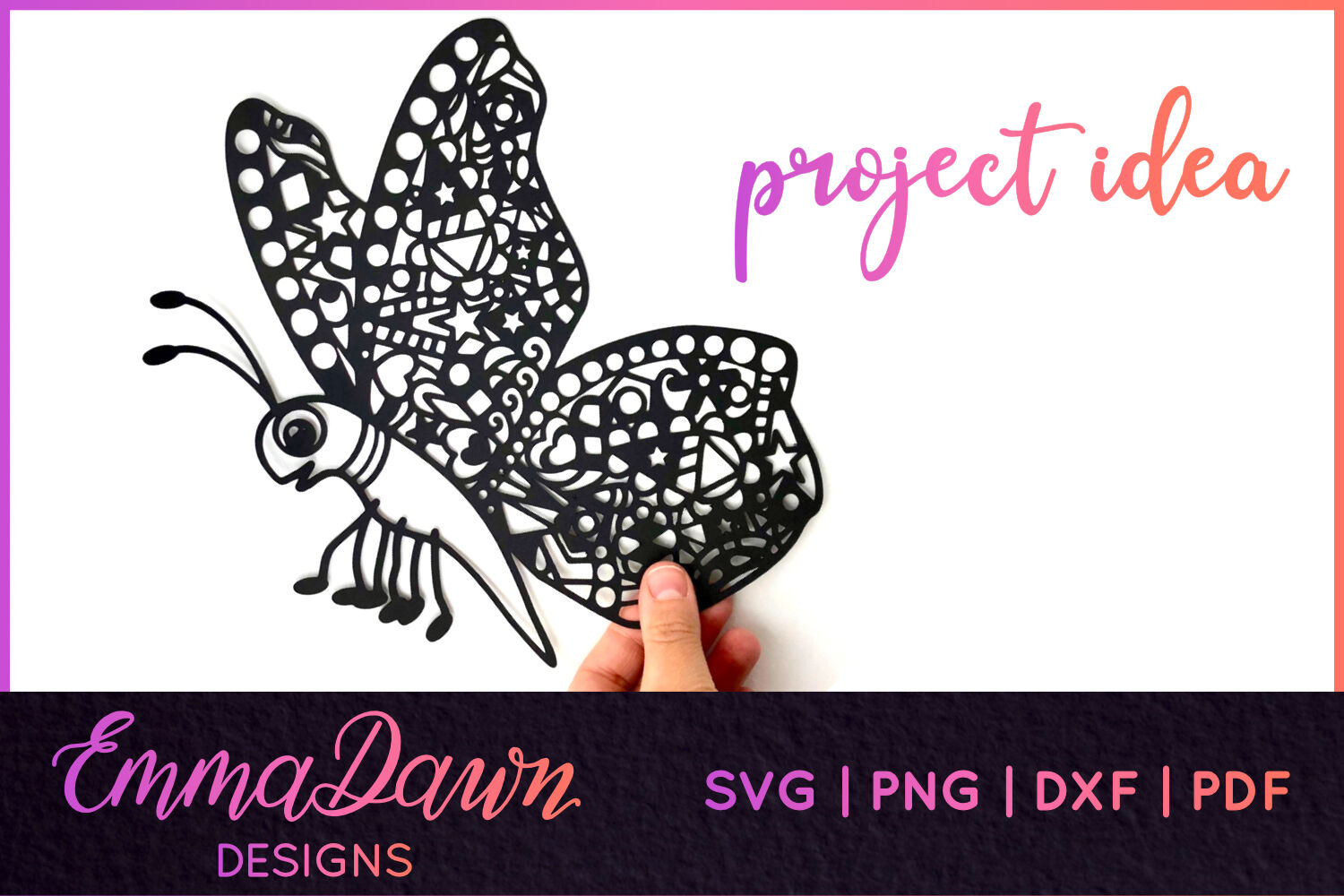 Download Jess The Butterfly Mandala Zentangle Design Svg By Emma Dawn Designs Thehungryjpeg Com PSD Mockup Templates