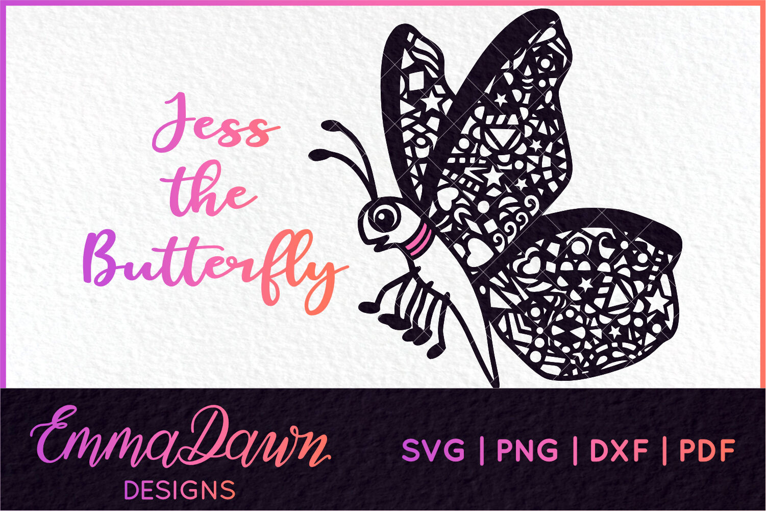 Download Jess The Butterfly Mandala Zentangle Design Svg By Emma Dawn Designs Thehungryjpeg Com