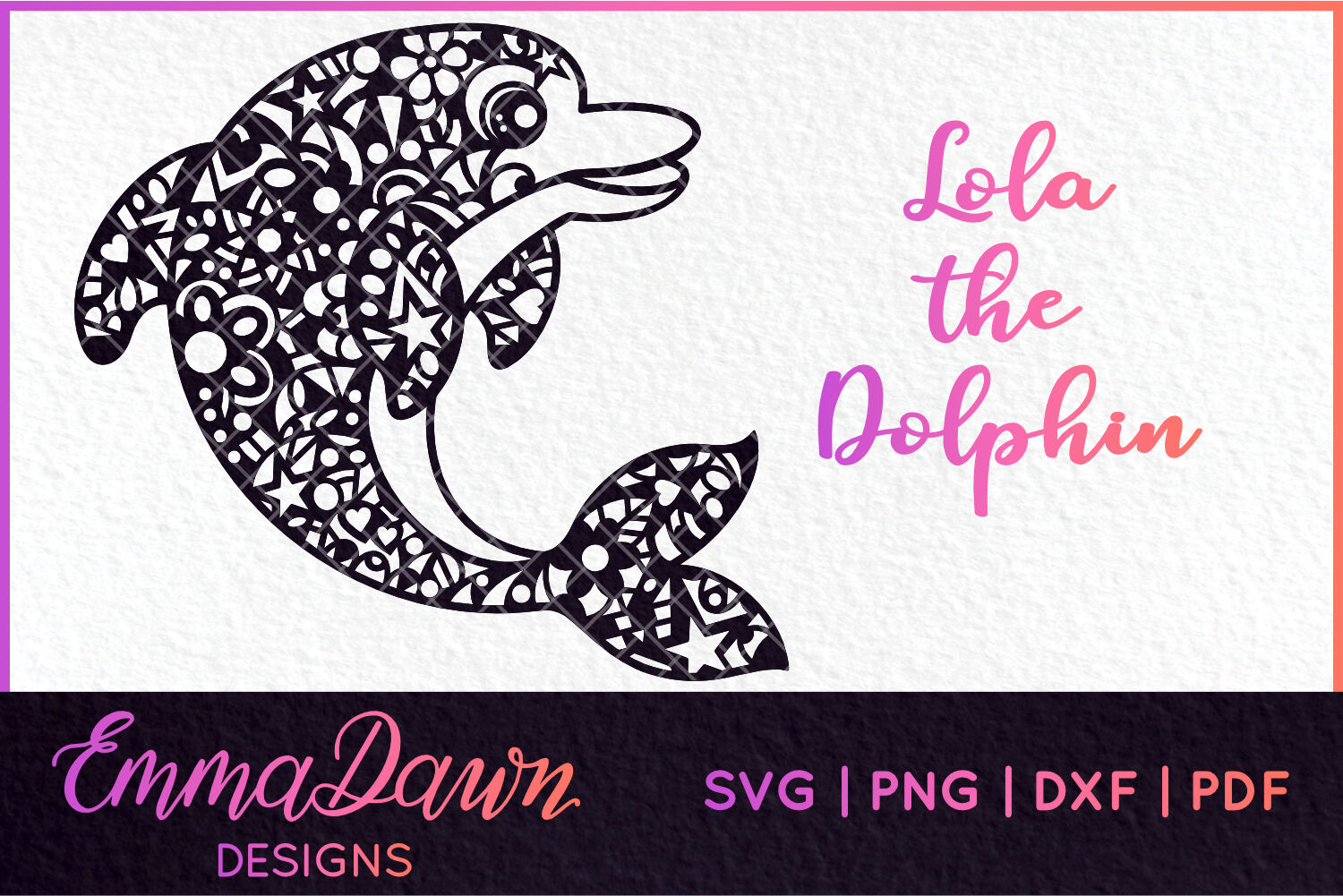 Lola The Dolphin Mandala Zentangle Design Svg By Emma Dawn Designs Thehungryjpeg Com
