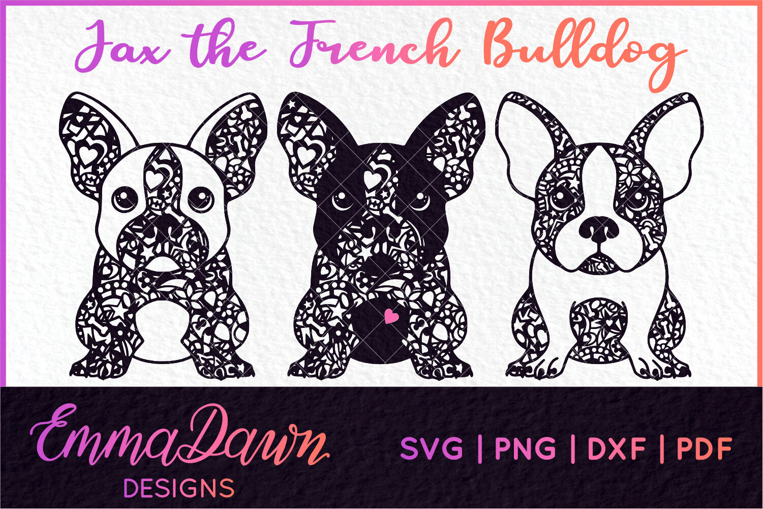 Download Jax The French Bulldog Mandala Zentangle 2 Design Svg By Emma Dawn Designs Thehungryjpeg Com