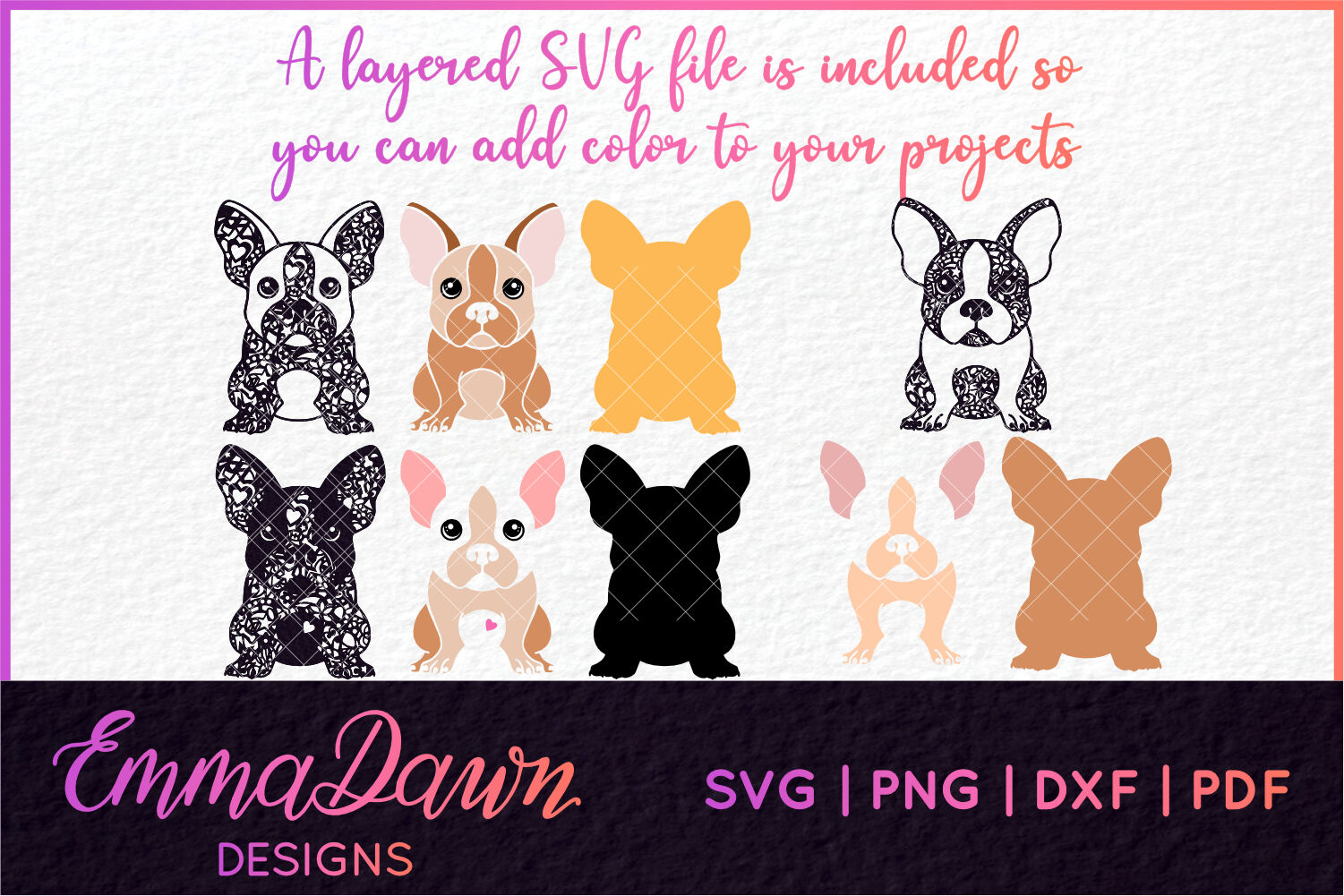 Download Jax The French Bulldog Mandala Zentangle 2 Design Svg By Emma Dawn Designs Thehungryjpeg Com