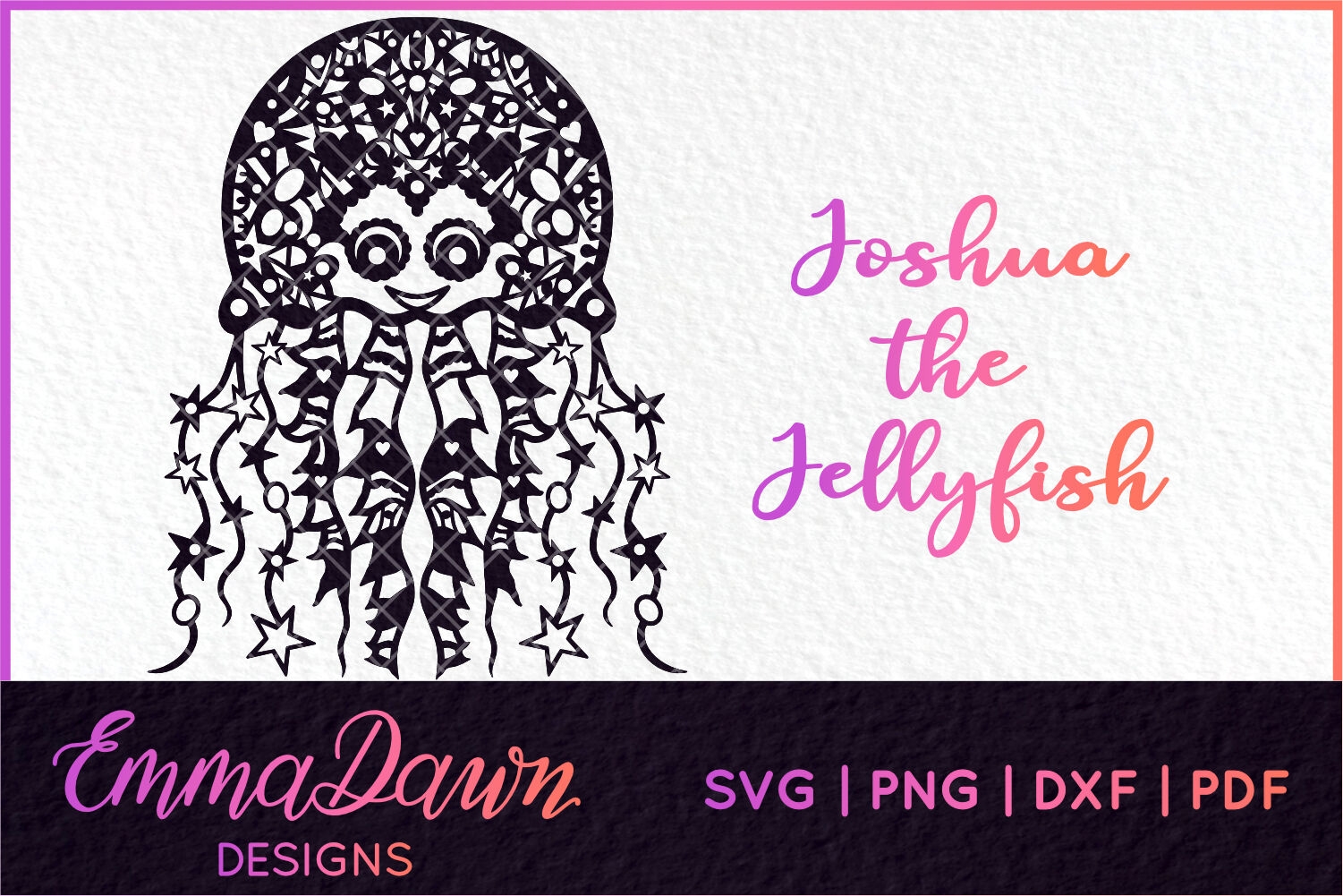 Joshua The Jellyfish Mandala Zentangle Design Svg By Emma Dawn Designs Thehungryjpeg Com