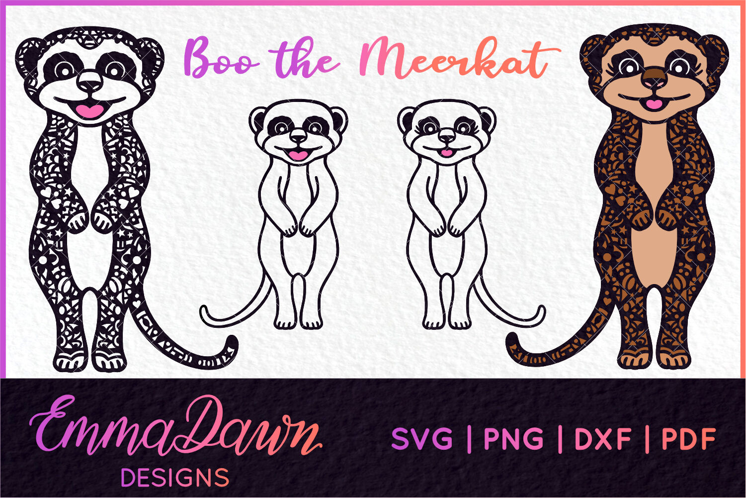 Boo The Meerkat Mandala Zentangle 2 Designs Svg By Emma Dawn Designs Thehungryjpeg Com