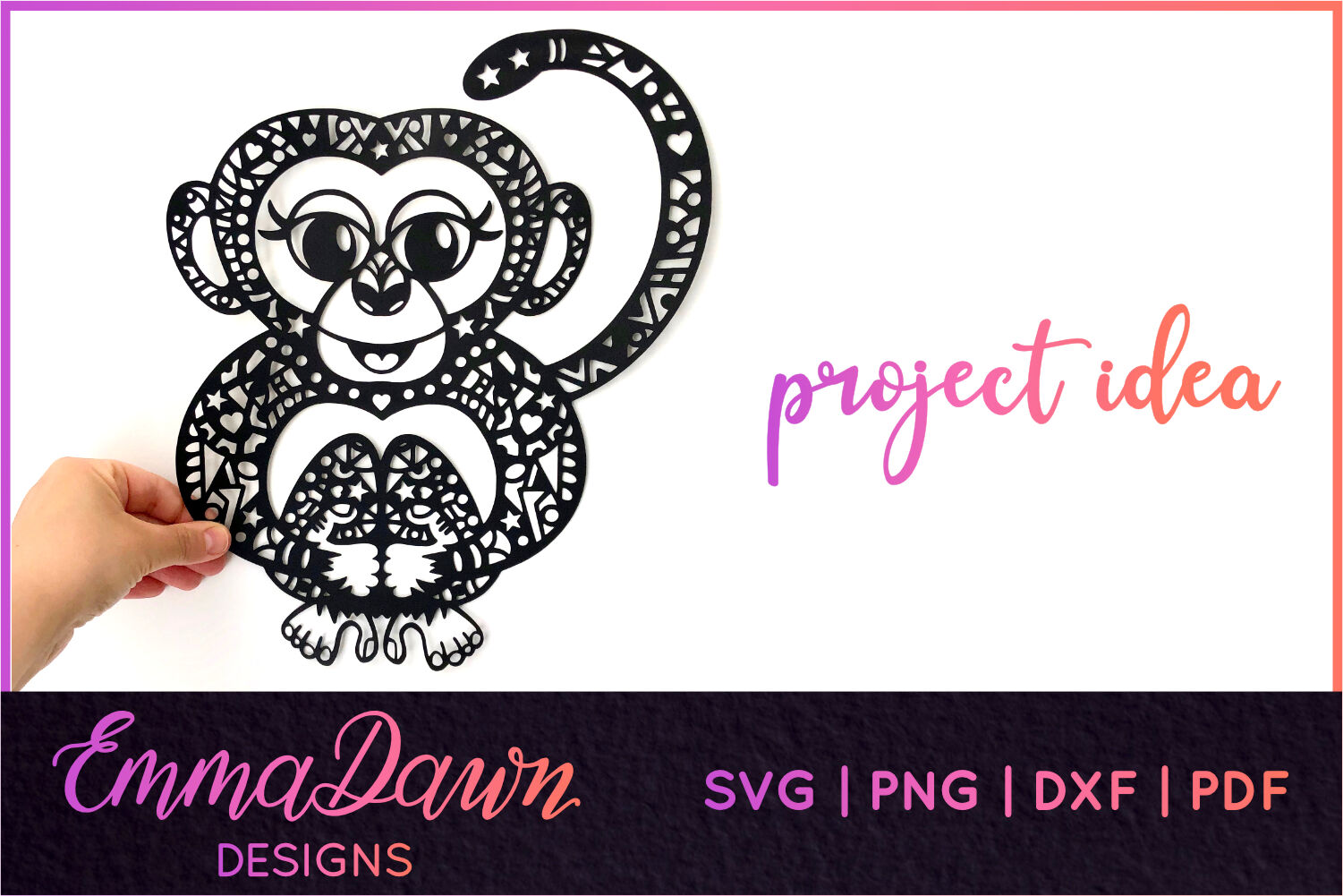 Download Marley The Monkey Mandala Zentangle 4 Designs Svg By Emma Dawn Designs Thehungryjpeg Com