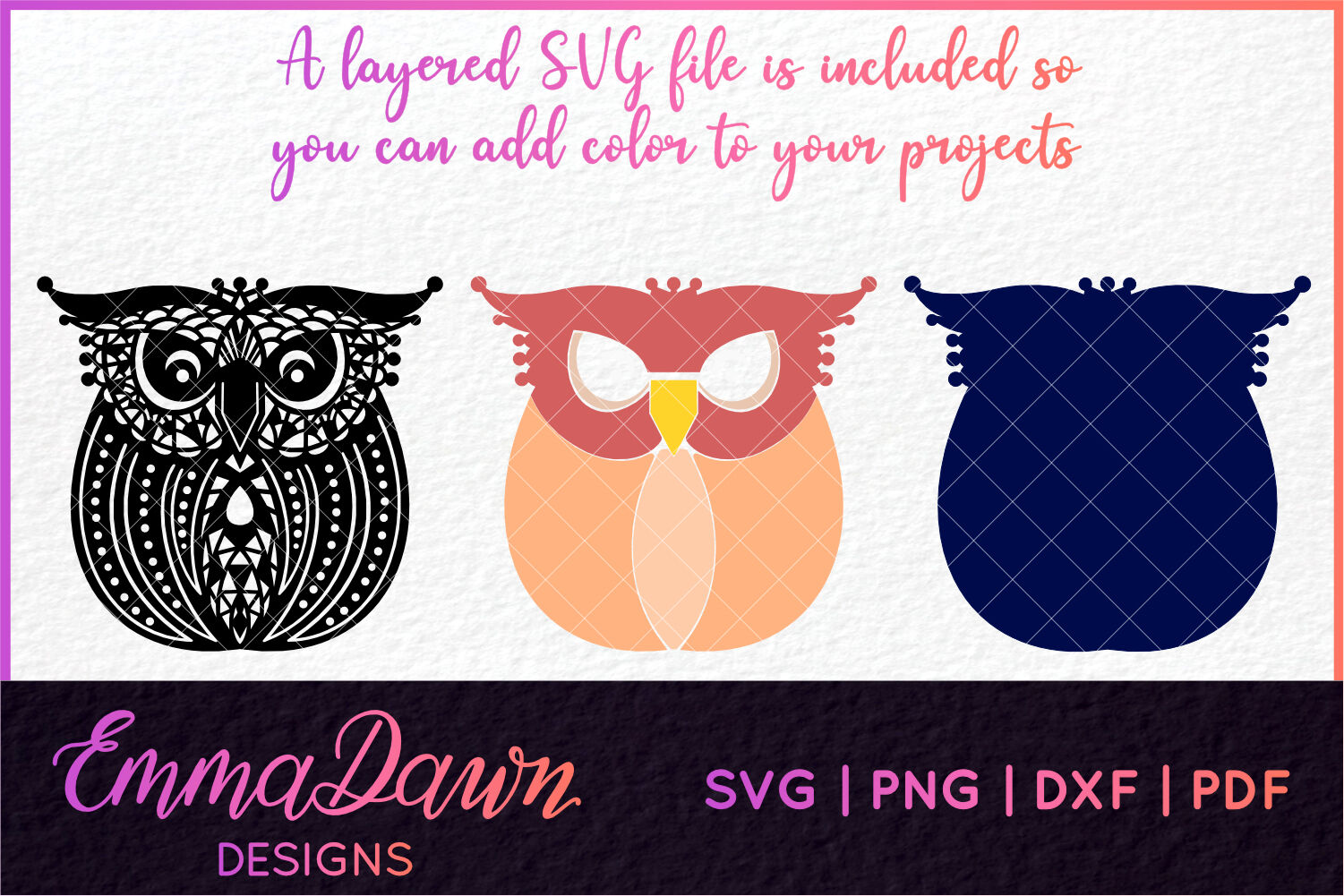 Download Gary The Wise Owl Mandala Zentangle Design Svg By Emma Dawn Designs Thehungryjpeg Com