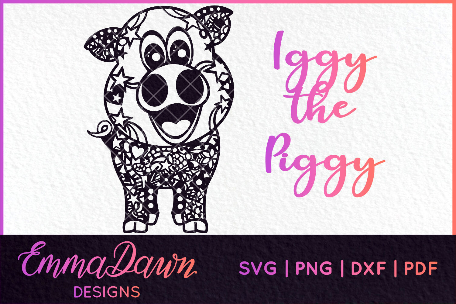 Download Iggy The Piggy Mandala Zentangle Design Svg By Emma Dawn Designs Thehungryjpeg Com 3D SVG Files Ideas | SVG, Paper Crafts, SVG File