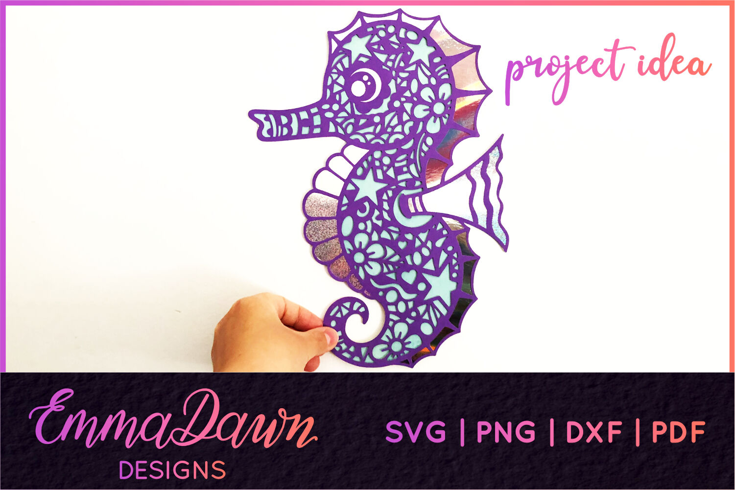 Download Sandy The Seahorse Mandala Zentangle Design Svg By Emma Dawn Designs Thehungryjpeg Com