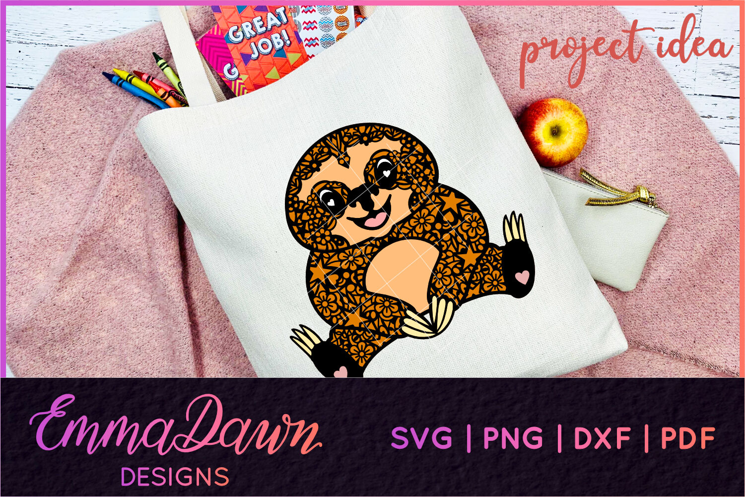Download Phoebe The Sitting Sloth Mandala Zentangle Design Svg By Emma Dawn Designs Thehungryjpeg Com