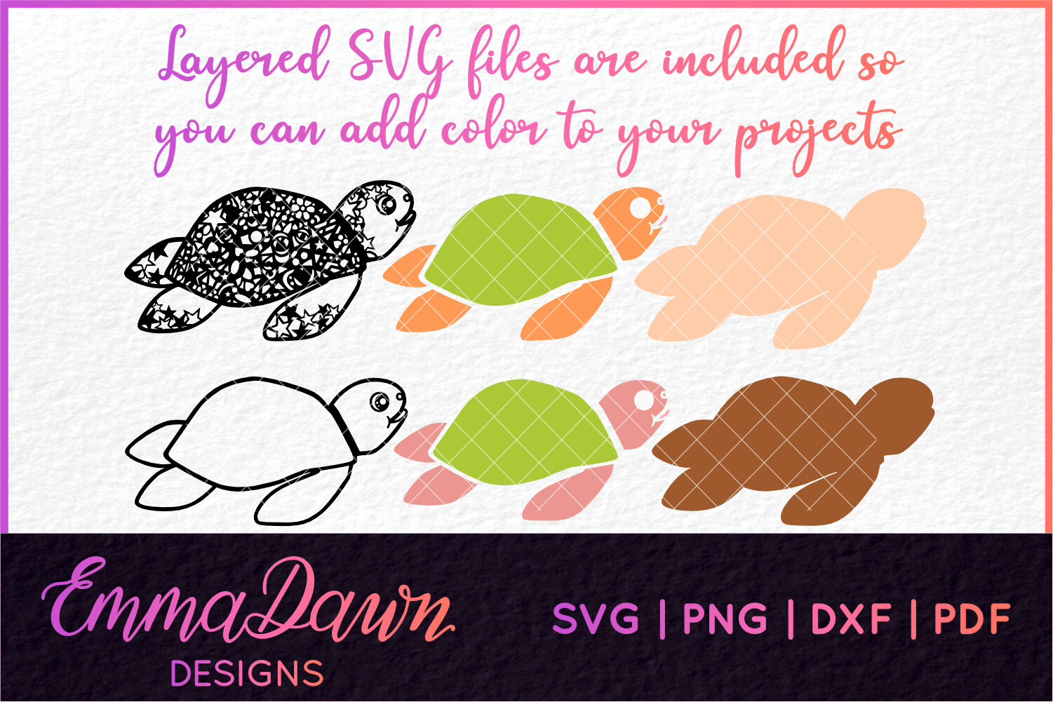 Download Noah The Turtle Mandala Zentangle Design Svg By Emma Dawn Designs Thehungryjpeg Com