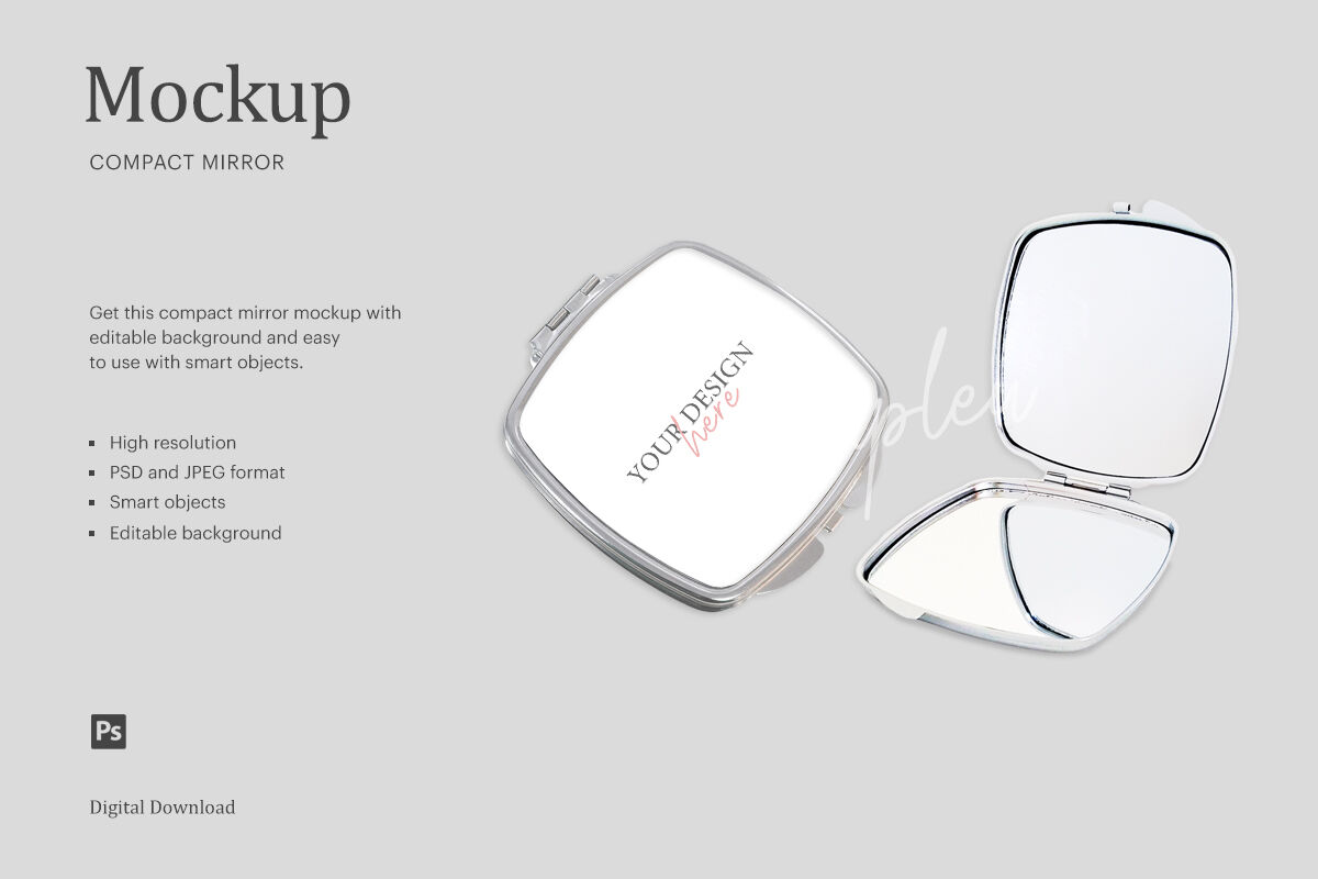 Compact Mirror Mockup  Compatible With Affinity Designer By