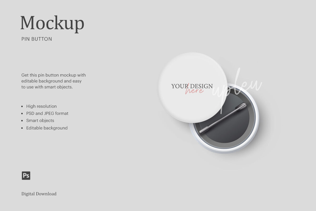 Download Pin Button Badge Mockup Compatible With Affinity Designer By Ariodsgn Thehungryjpeg Com