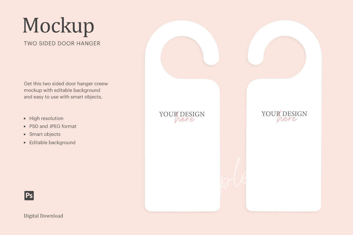 Download Two Sided Door Hanger Mockup Compatible With Affinity Designer By Ariodsgn Thehungryjpeg Com