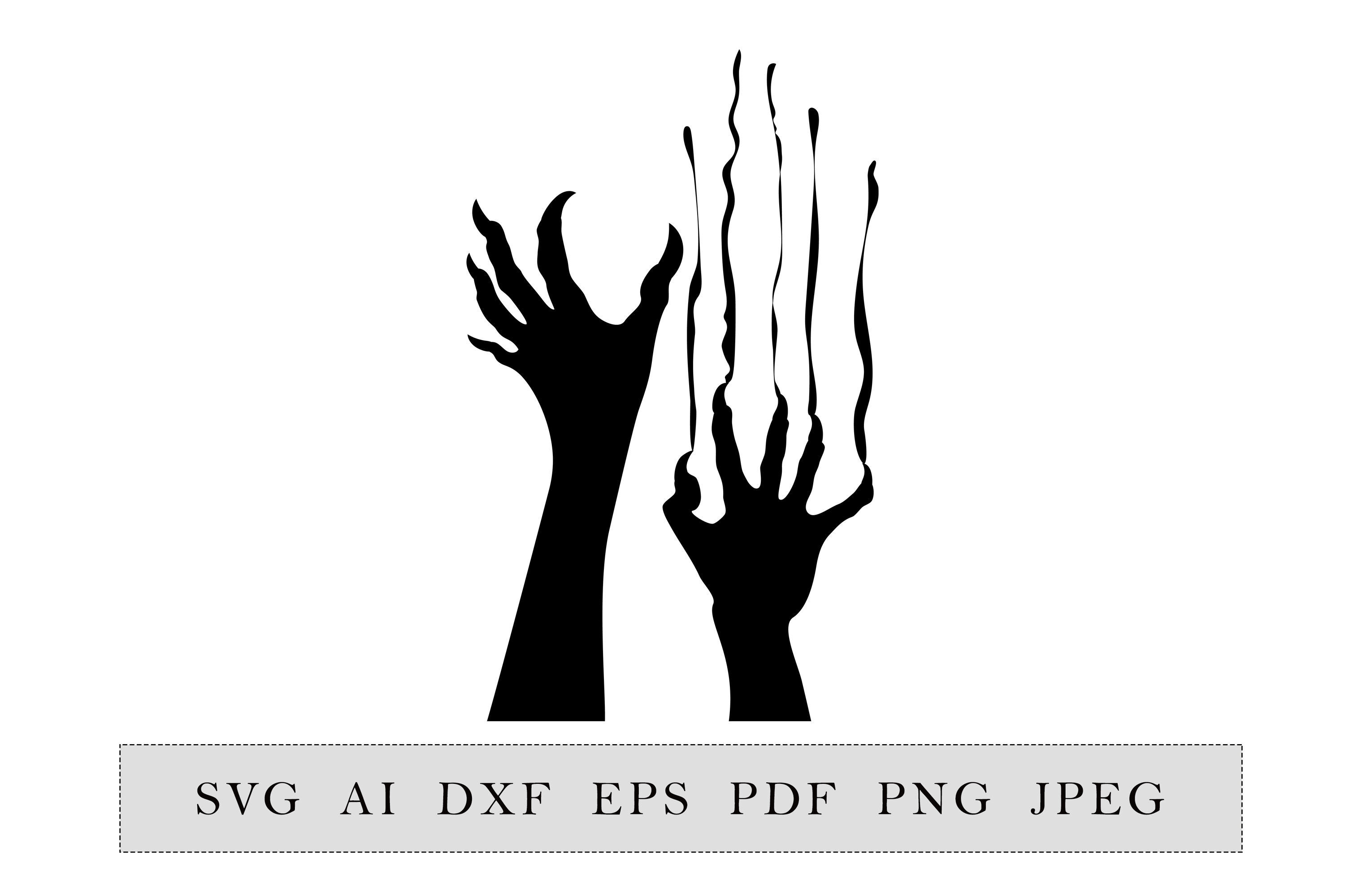 Download Zombie hands Silhouette. Halloween Party decoration. By ...