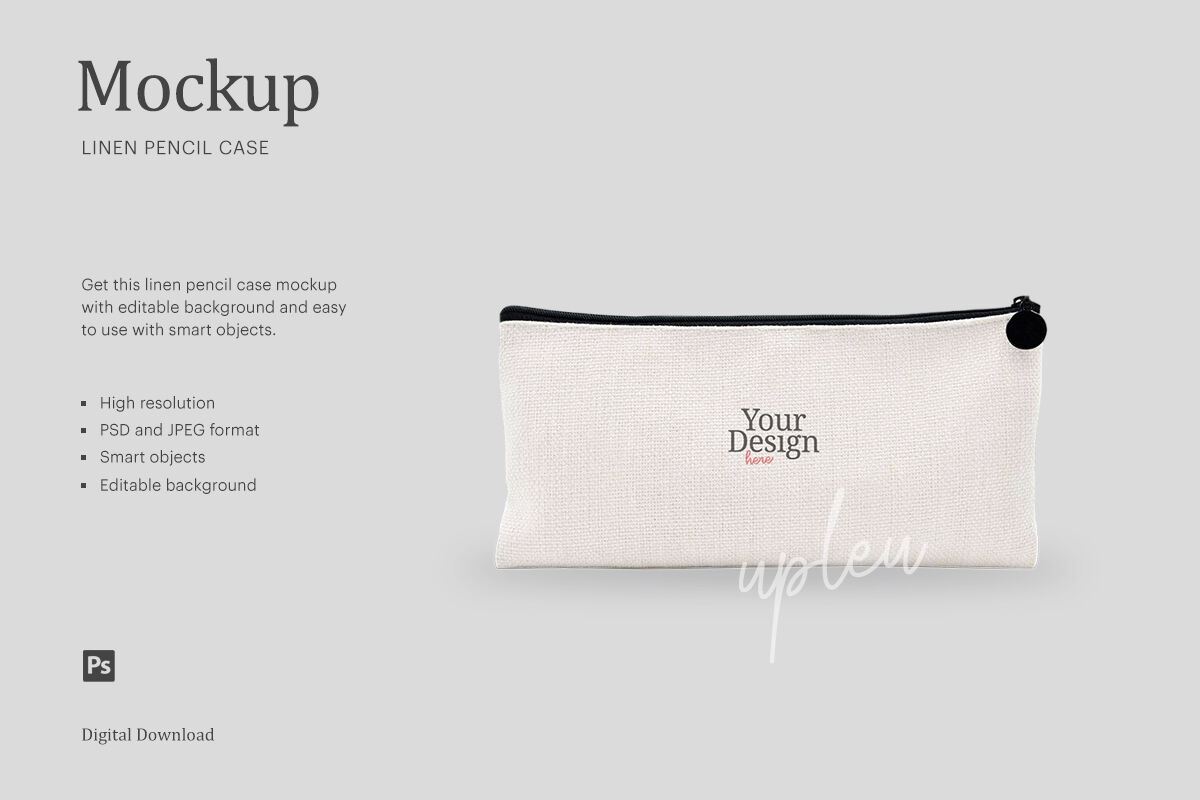 Linen Pencil Bag Mockup, Compatible With Affinity Designer By ariodsgn