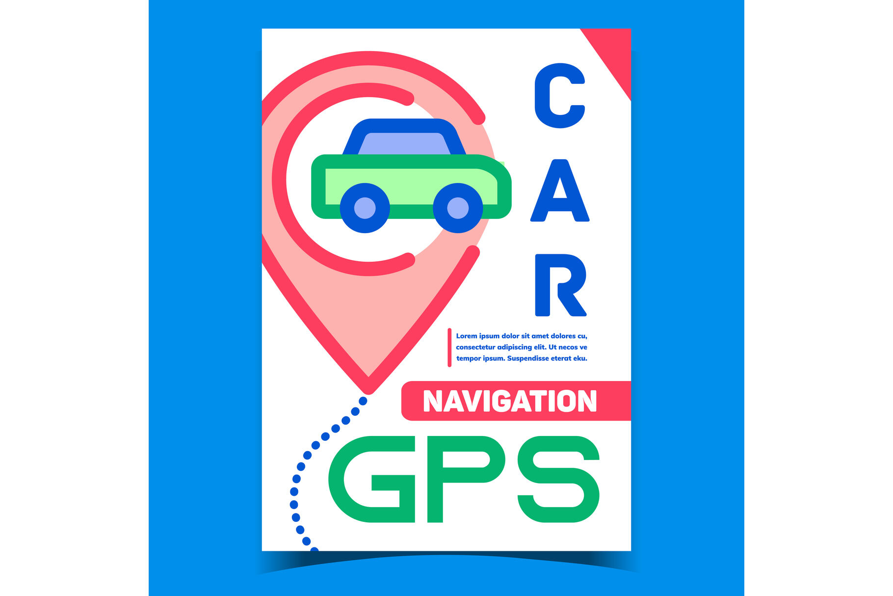 verf Vruchtbaar Sortie Car Gps Navigation Creative Promo Banner Vector By Pikepicture |  TheHungryJPEG