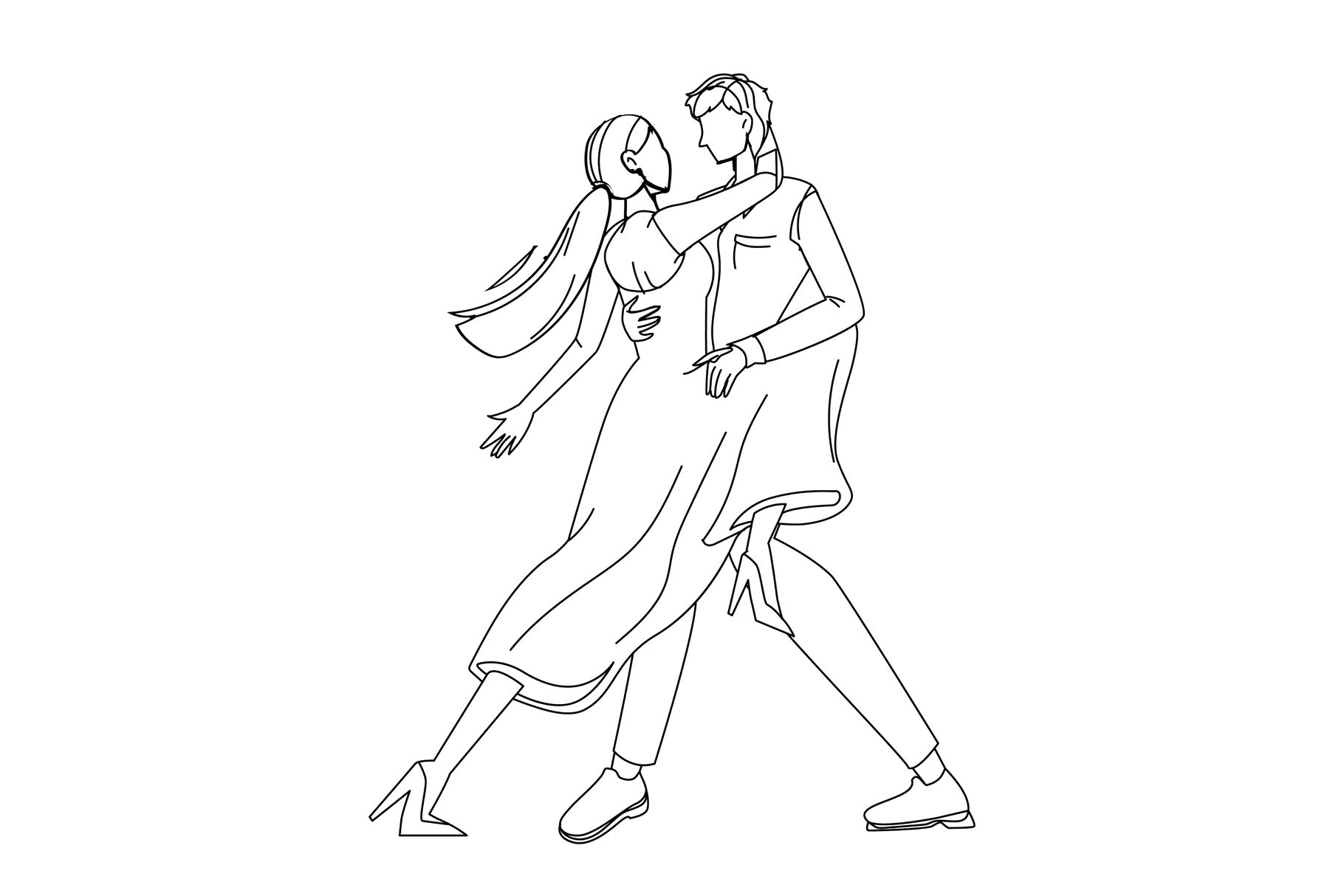 Tango Dance Dancing Couple Man And Woman Vector By Sevector Thehungryjpeg